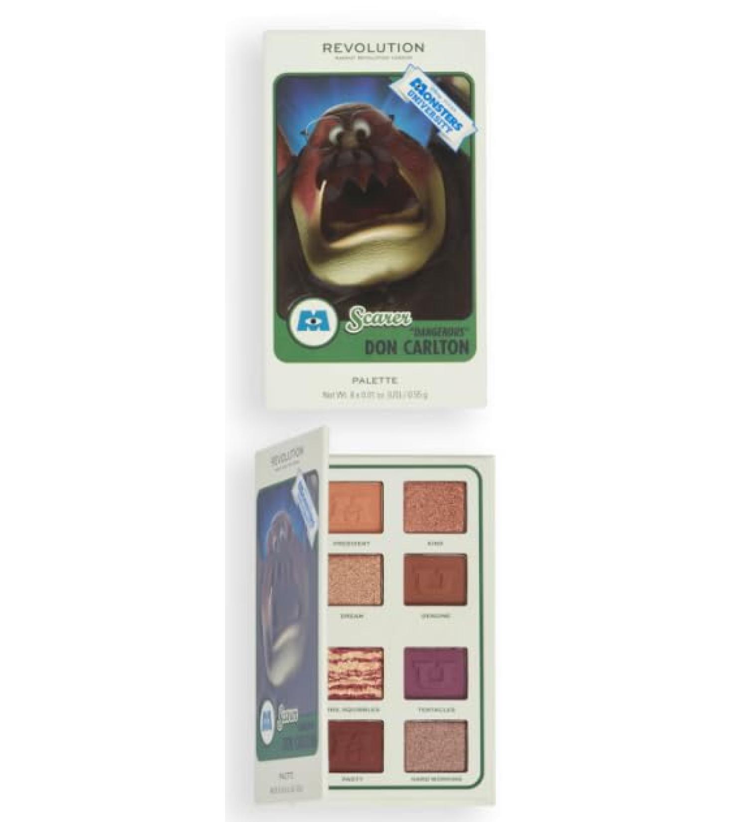 Buy Revolution x Monsters University Don Carlton Scare Card Palette - 8 Shades of Eyeshadow (0.55g) | International Shipping Available - Buy Online on GoSupps.com