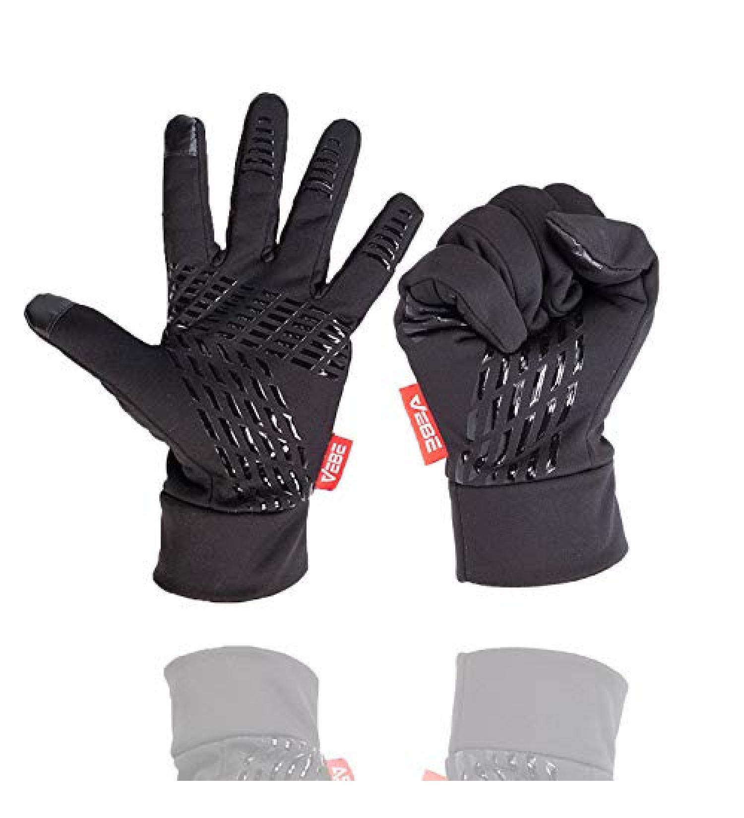 VEBE Lightweight Winter Gloves - Waterproof & Windproof Touch Screen Cold Weather Running Gloves for Men & Women | Black Medium - Buy Online on GoSupps.com