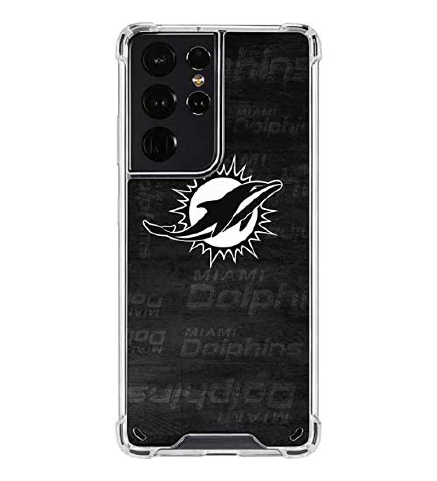 NFL Miami Dolphins Samsung Galaxy S21 Ultra 5G Clear Case - Officially Licensed Black & White Design - Buy Online on GoSupps.com
