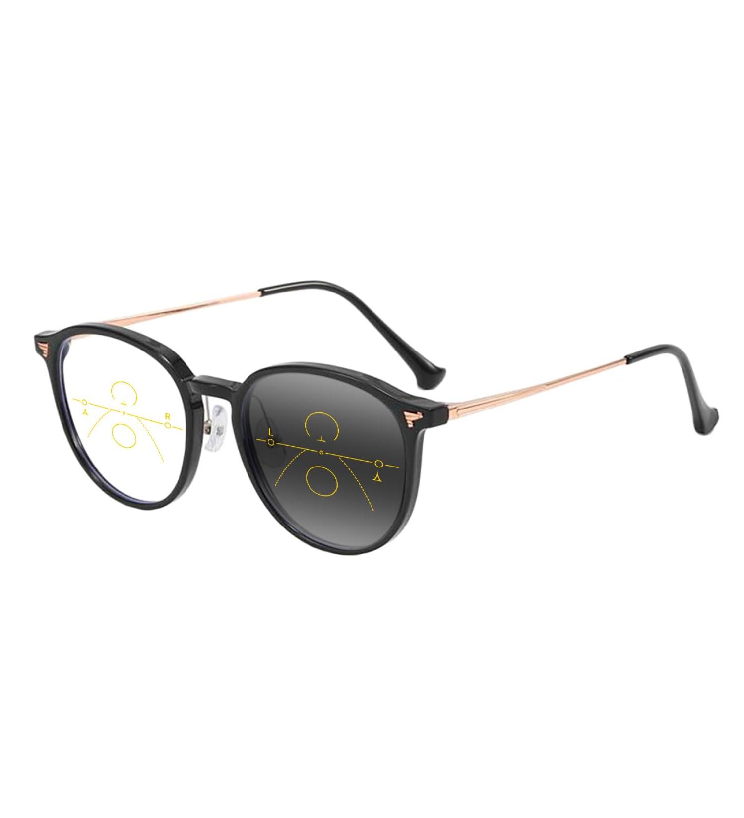 Buy EFLAL Multifocal Progressive Reading Glasses - Lightweight UV400 Photochromic | +1.0 to +3.0 | Stylish Black Gold | International Shipping Available - Buy Online on GoSupps.com