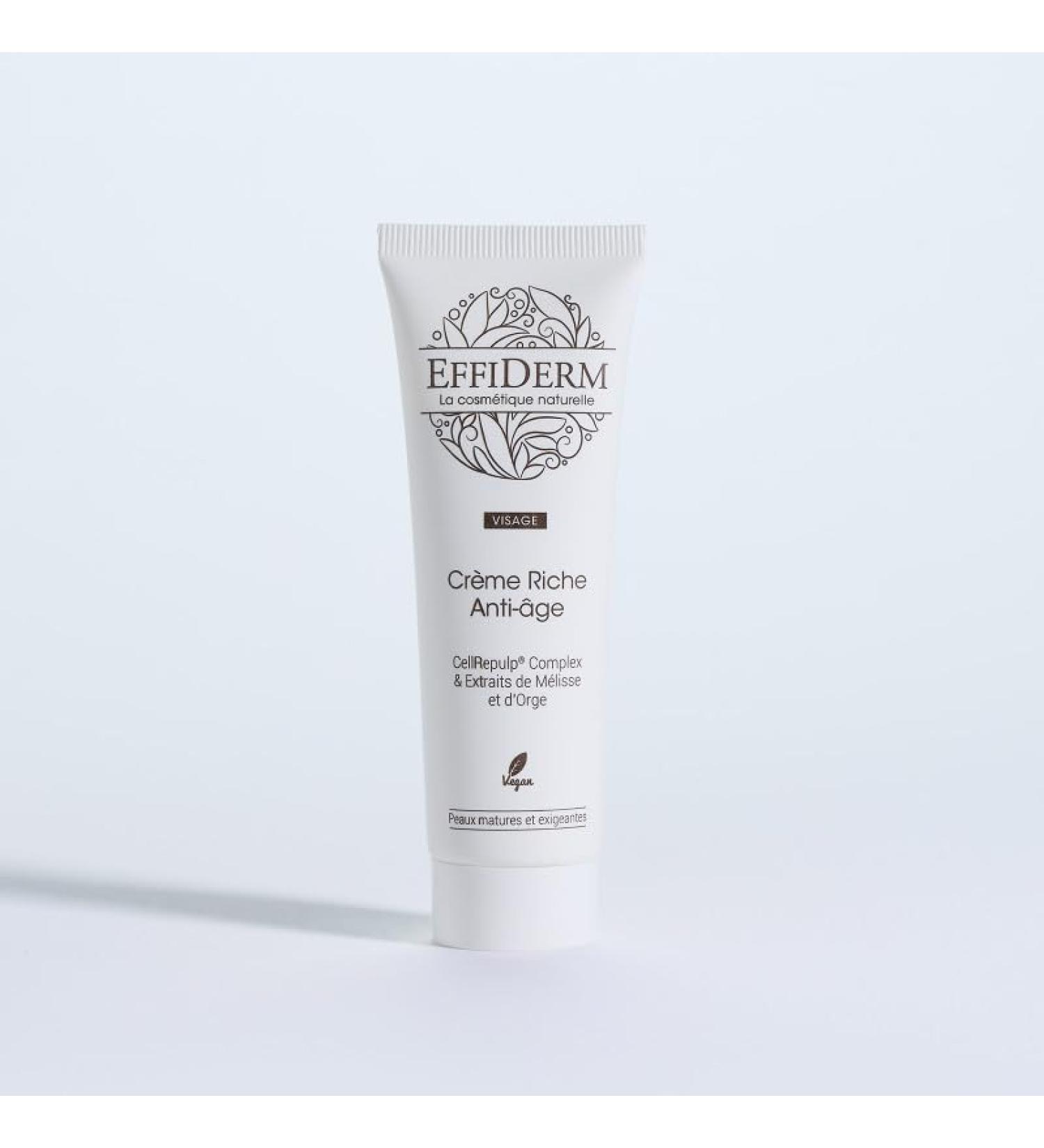EFFIDERM - Anti-Aging Rich Cream - CellRepulp Complex Formula - Shea Butter and Sweet Almond Oil - Mature Skin - 50 ml tube made of recycled plastic - Buy Online on GoSupps.com