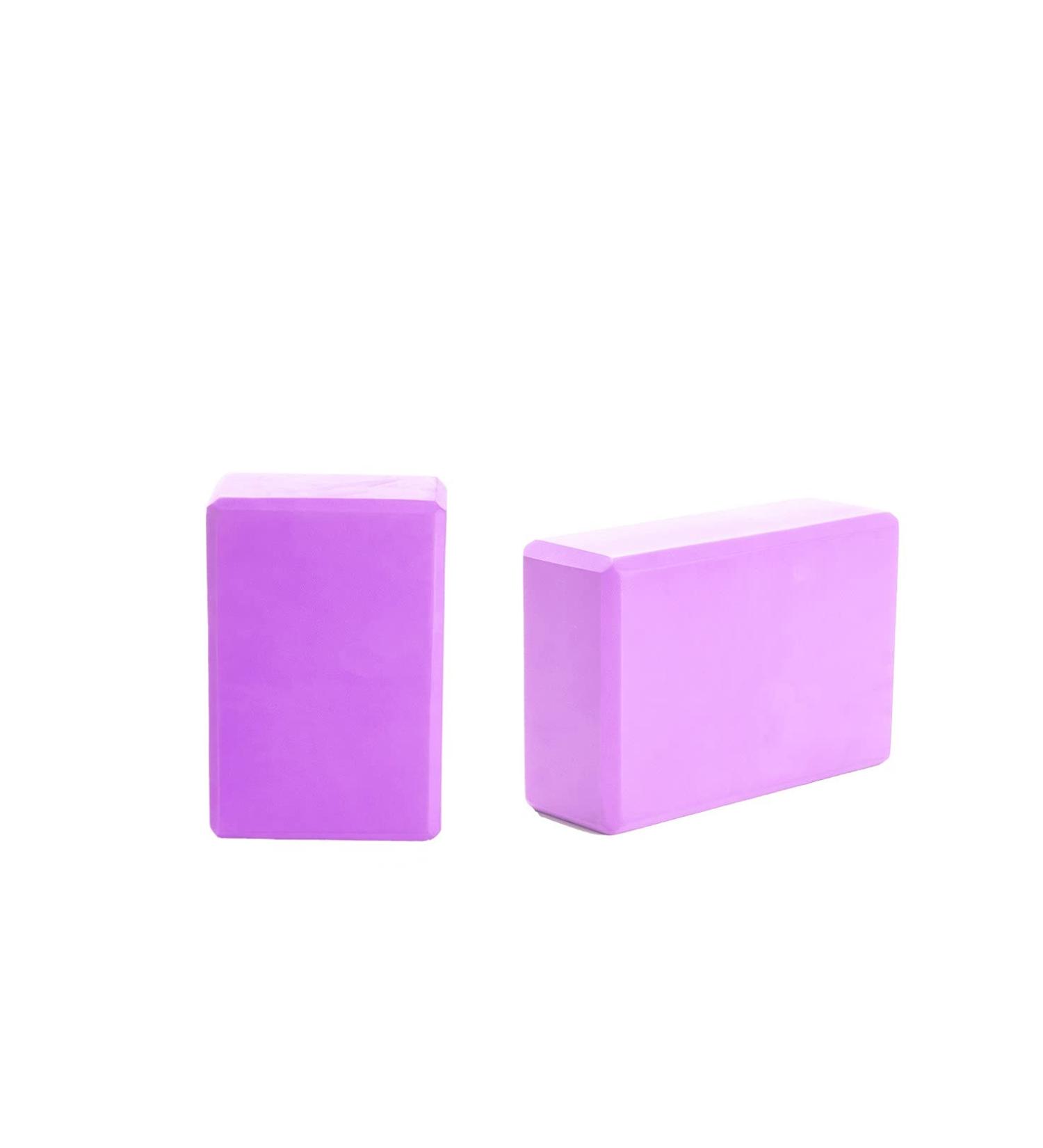 Mind Reader Yoga Block Set - High Density EVA Foam Blocks for Yoga, Pilates, Meditation - Purple (Set of 2) - Buy Online on GoSupps.com