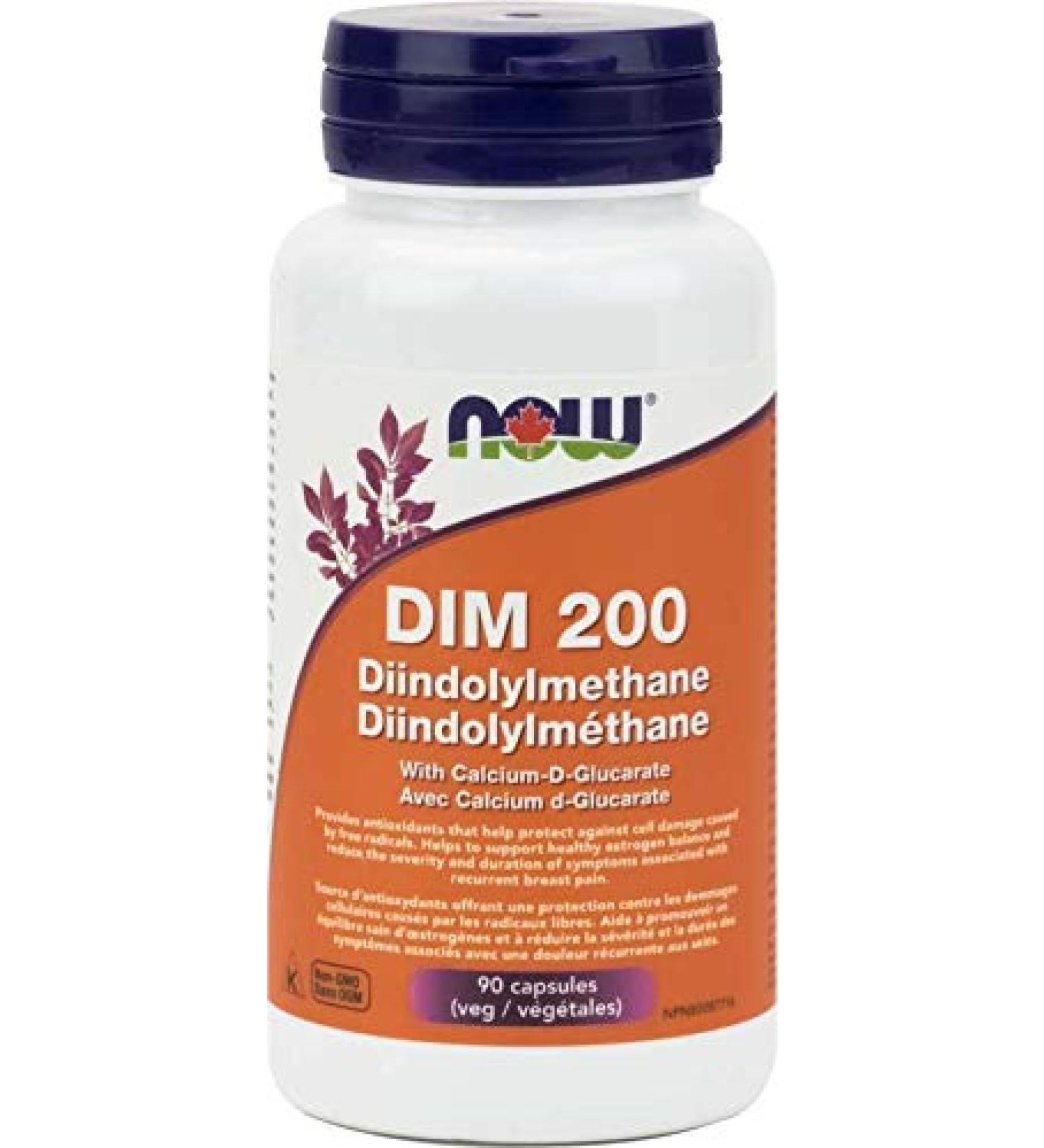 NOW dim 200mg with Calcium D-Glucarate 90vcap 90 count
