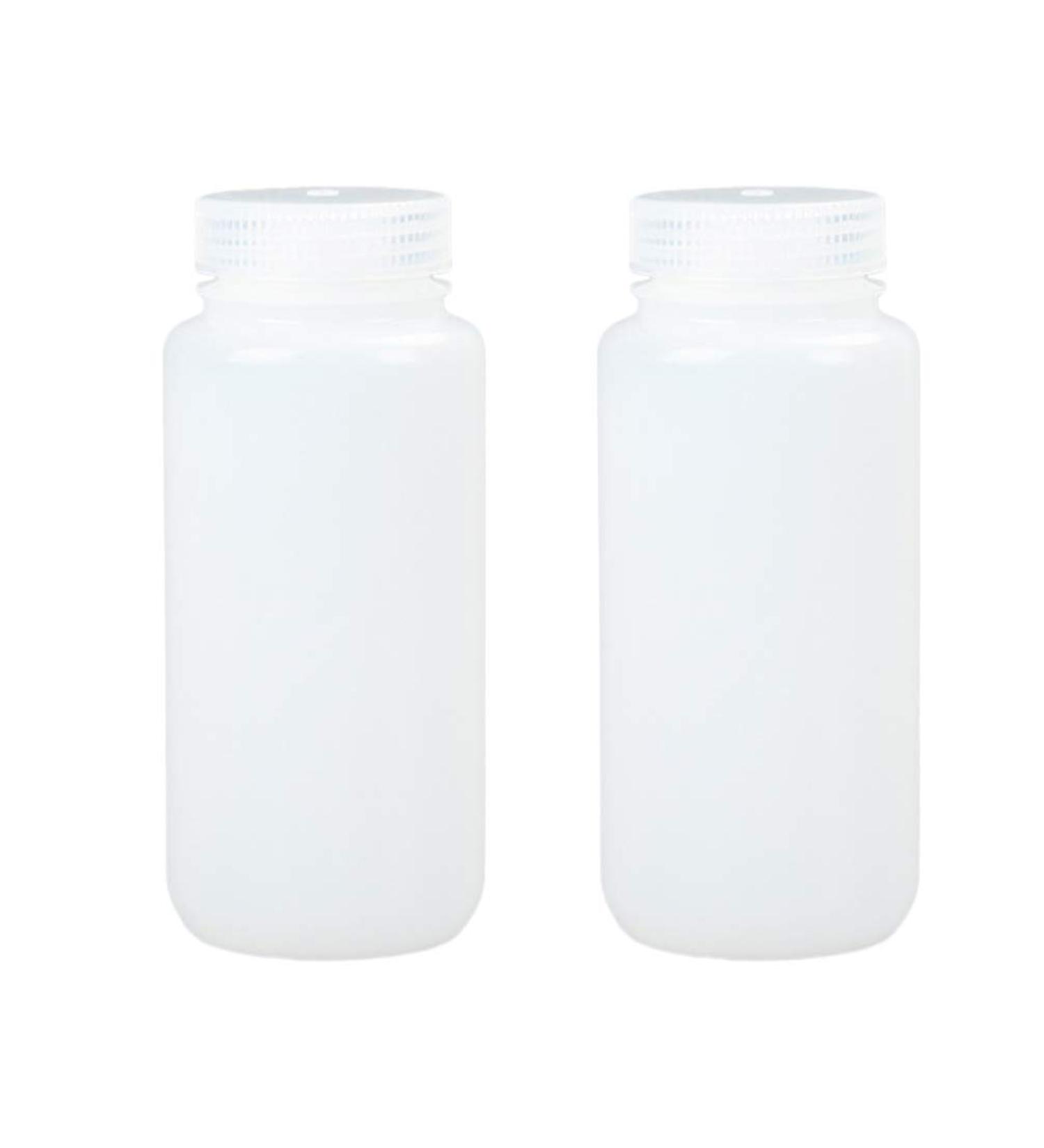 Topbathy 500ml Wide Neck Screw Lock Chemical & Laboratory Bottles - 2 Pack Plastic Mess & Medicine Pill Bottles for Kitchen & Lab - Buy Online on GoSupps.com