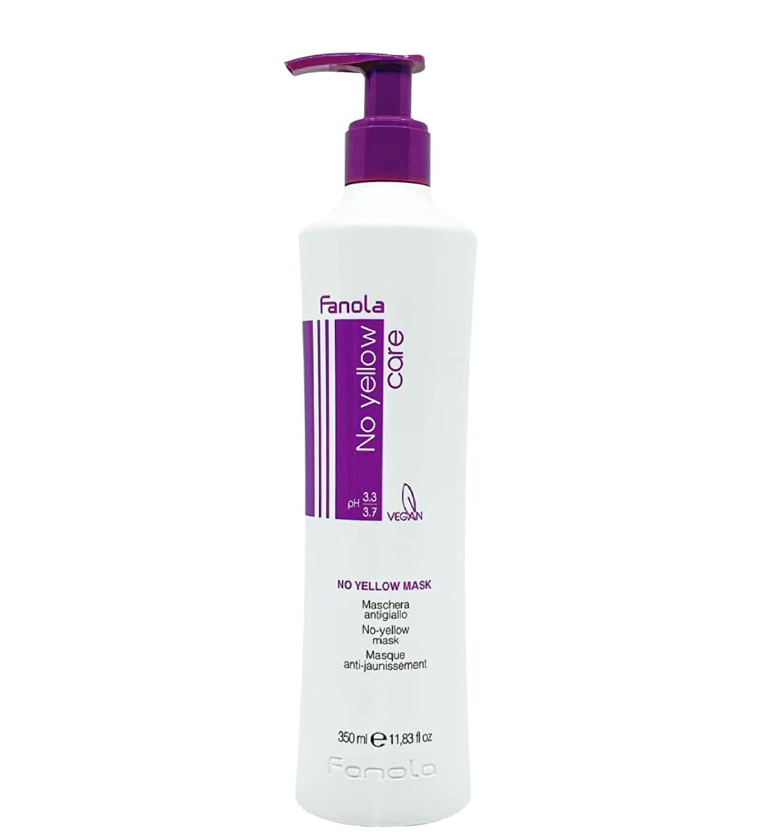 Fanola No Yellow Mask 11.8 oz - Anti Brass Purple Hair Toner - For Blonde, Silver, Gray Hair - Removes Yellow Tones - Unscented (11.83 Fl Oz) - Buy Online on GoSupps.com