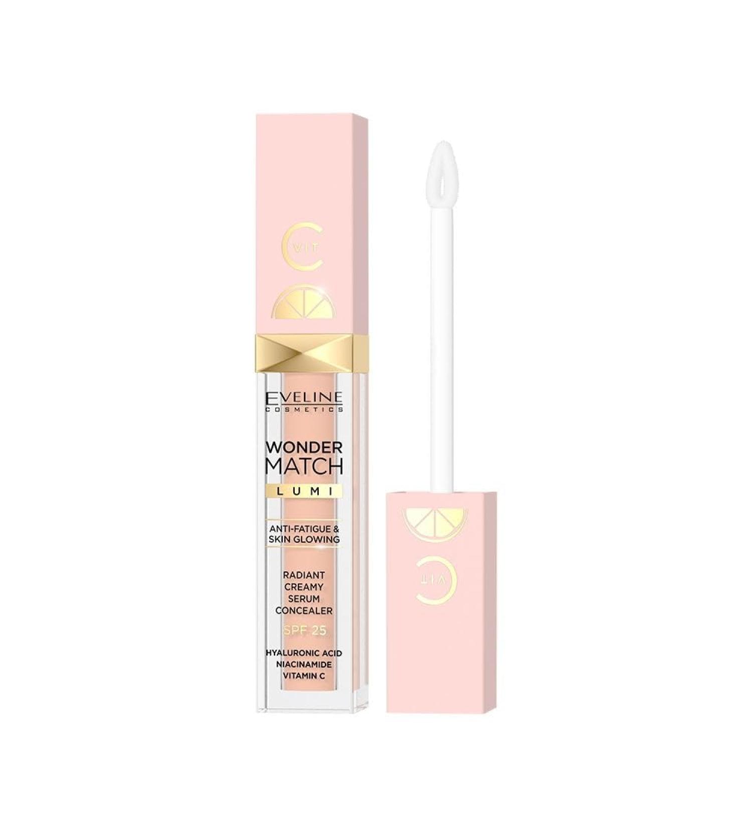  EVELINE COSMETICS Eveline Cosmetics Wonder Match Illuminating Concealer #20 - Moisturizing & Brightening Formula with Hyaluronic Acid Niacinamide & Vitamin C SPF 25 Long Lasting Vegan Makeup - Buy Online on GoSupps.com