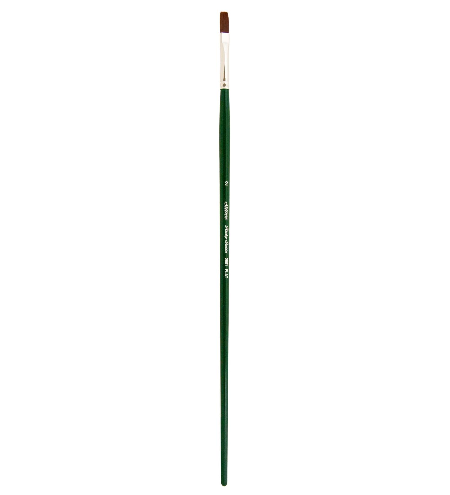 Silver Brush Limited 25012 Ruby Satin Flat Brush - Size 2, Long Handle for Fluid and Flow Acrylics - Buy Online on GoSupps.com