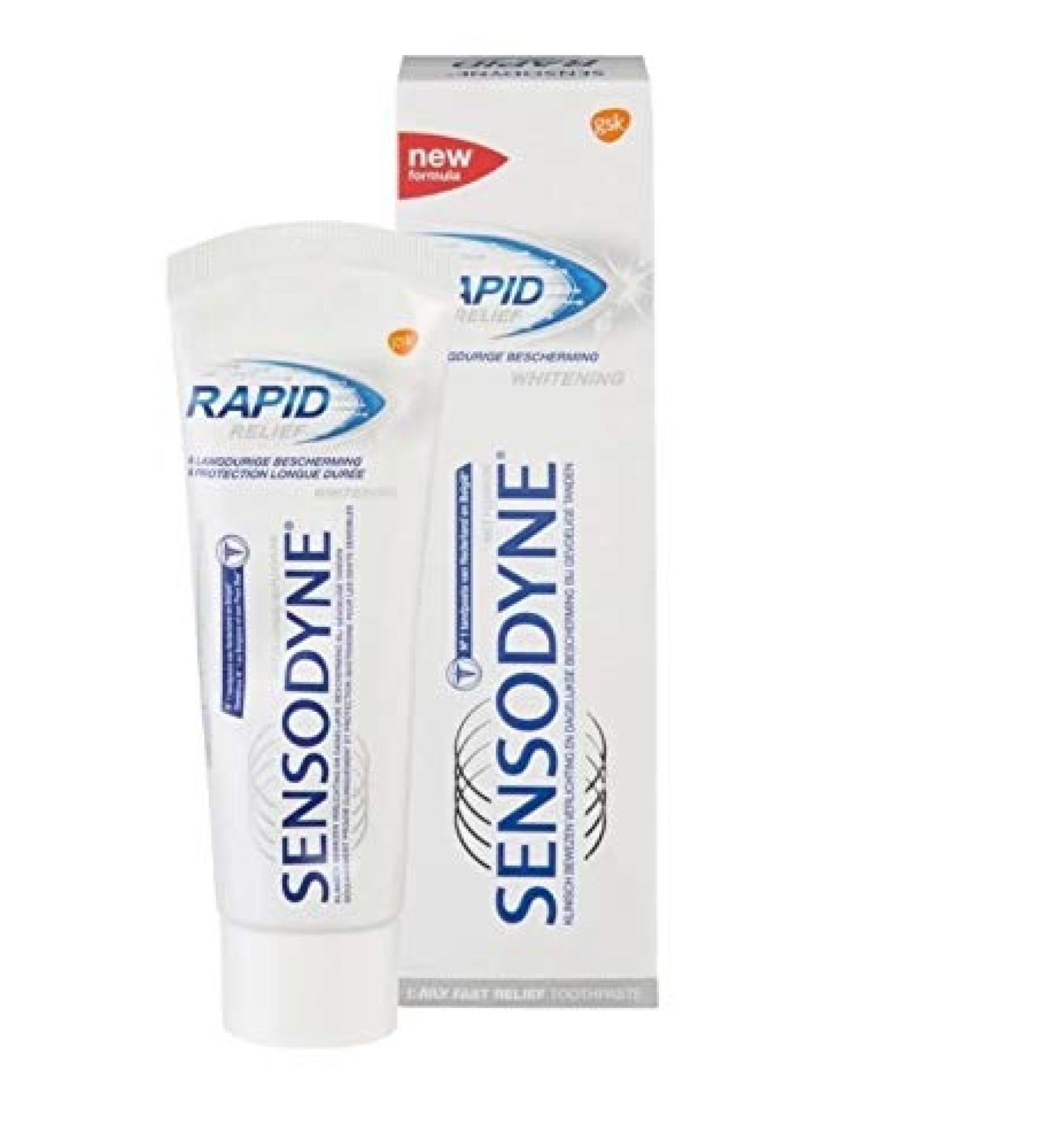 4 x SENSODYNE Toothpaste "Rapid Relief Whitening" - 75ml