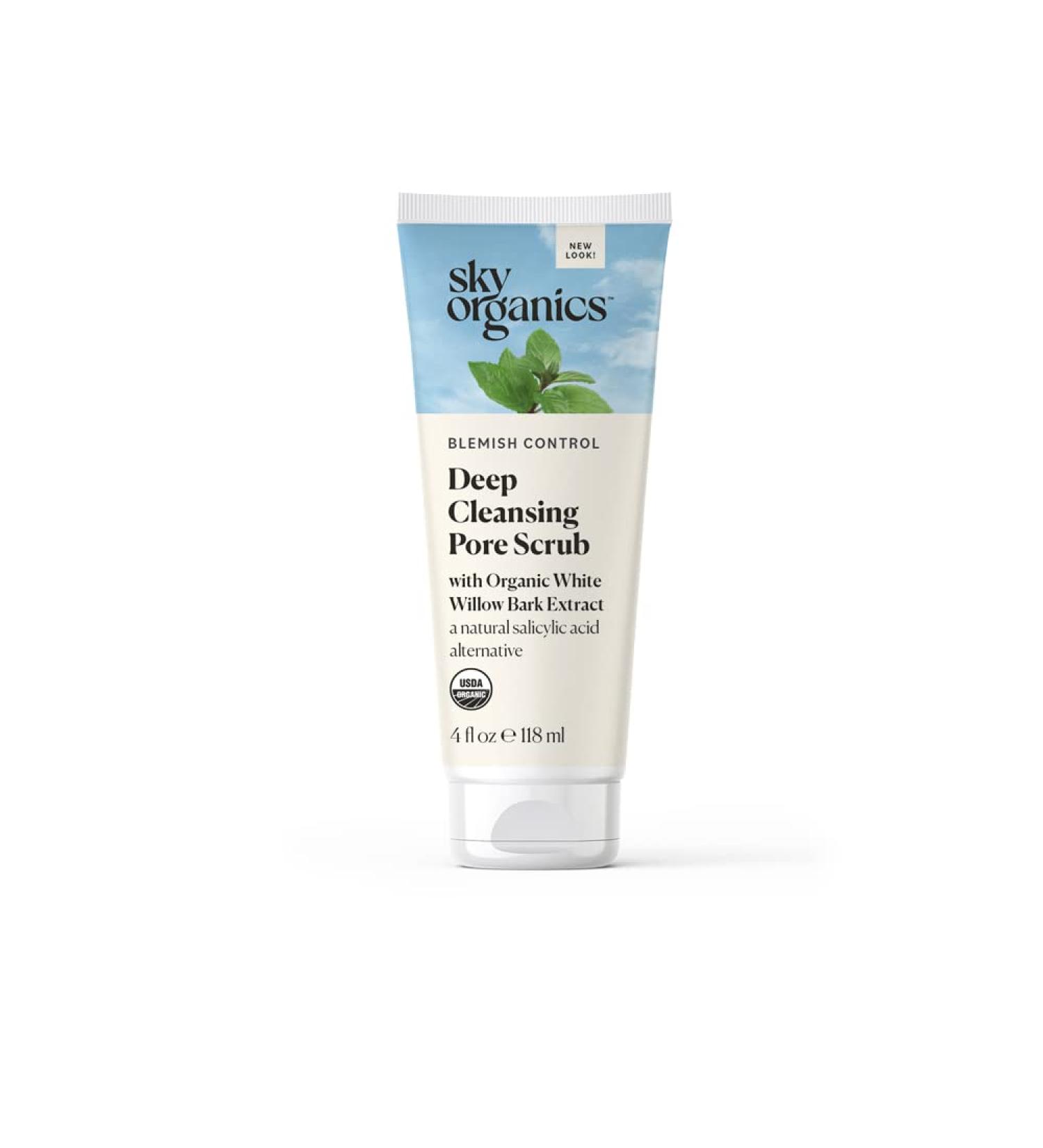 Sky Organics Blemish Control Pore Scrub - USDA Certified Organic Deep Cleansing for Face - 4 fl. Oz - Buy Online on GoSupps.com