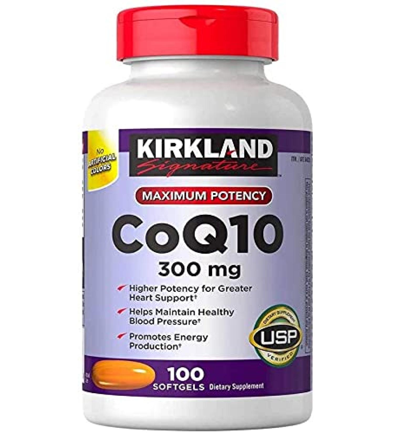 Kirkland Signature CoQ10 300mg 100 Softgels - Heart & Antioxidant Health Support for Healthy Aging - Buy Online on GoSupps.com