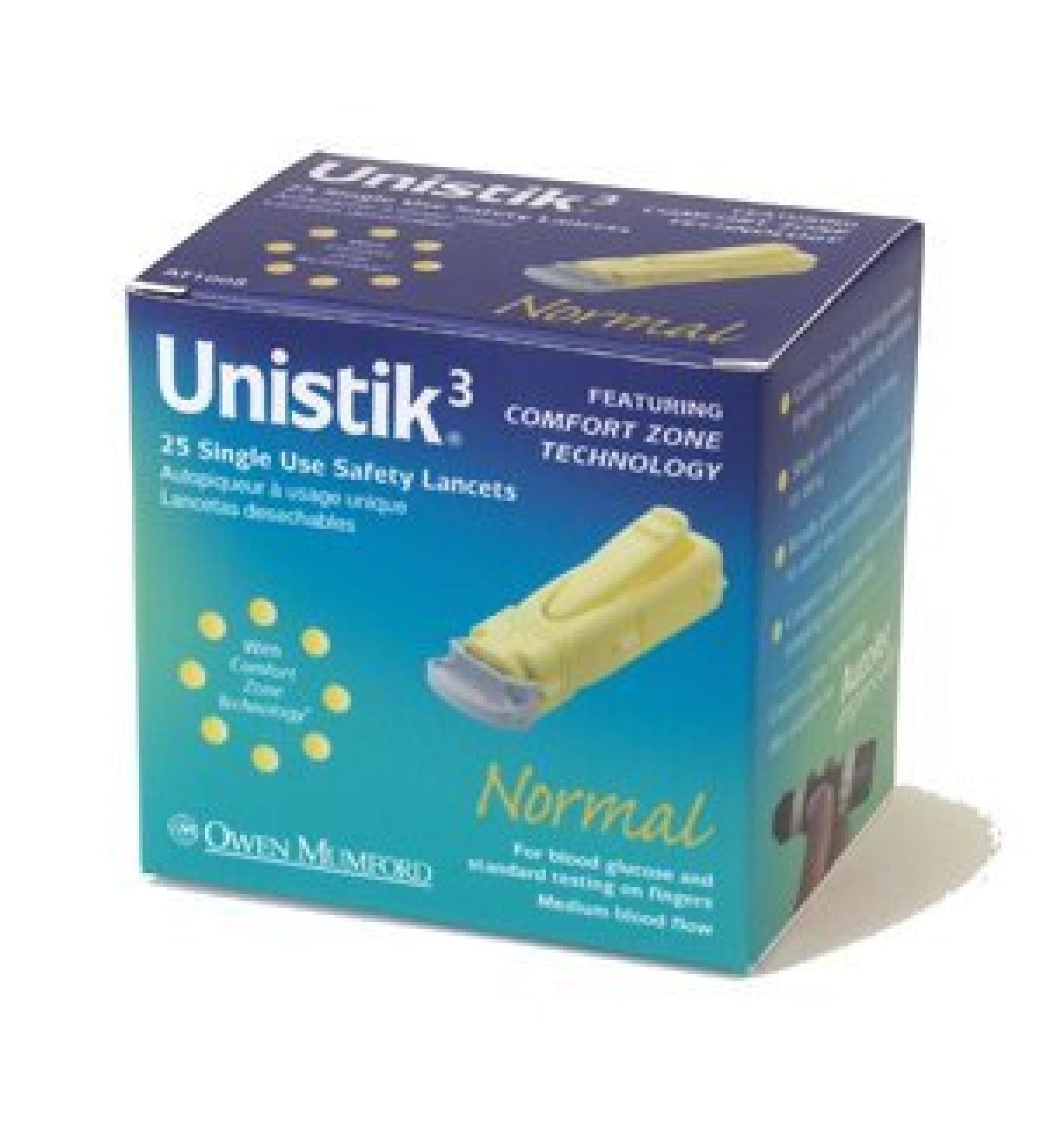 LANCETS Safety UNISTIK3 Normal 25EA Owen Mumford INC.