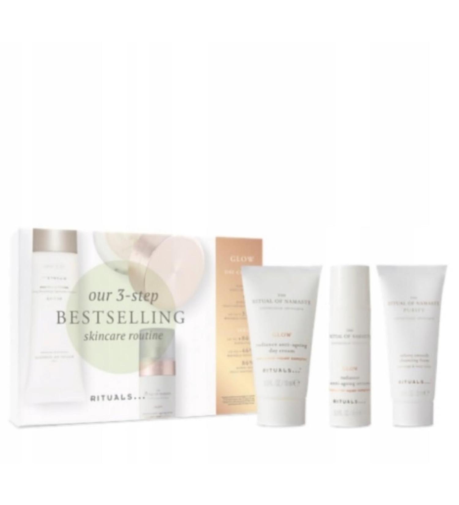 Rituals ritual of namaste 3 step bestselling cleansing foam anti ageing serumm anti-ageing day cream travel set Gift Box