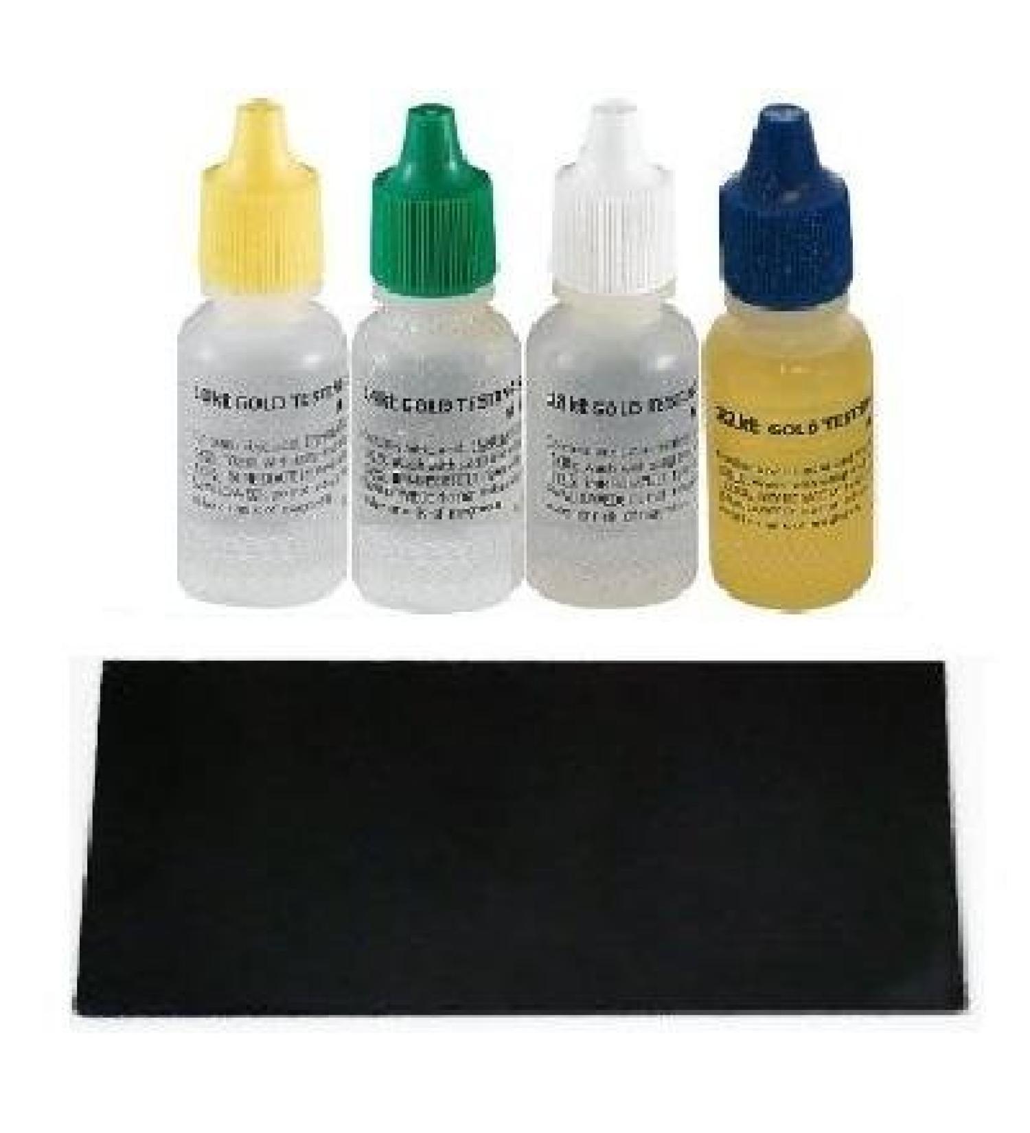 Gold Testing Solutions Kit 10k 14k 18k 22k Scratch Stone Set