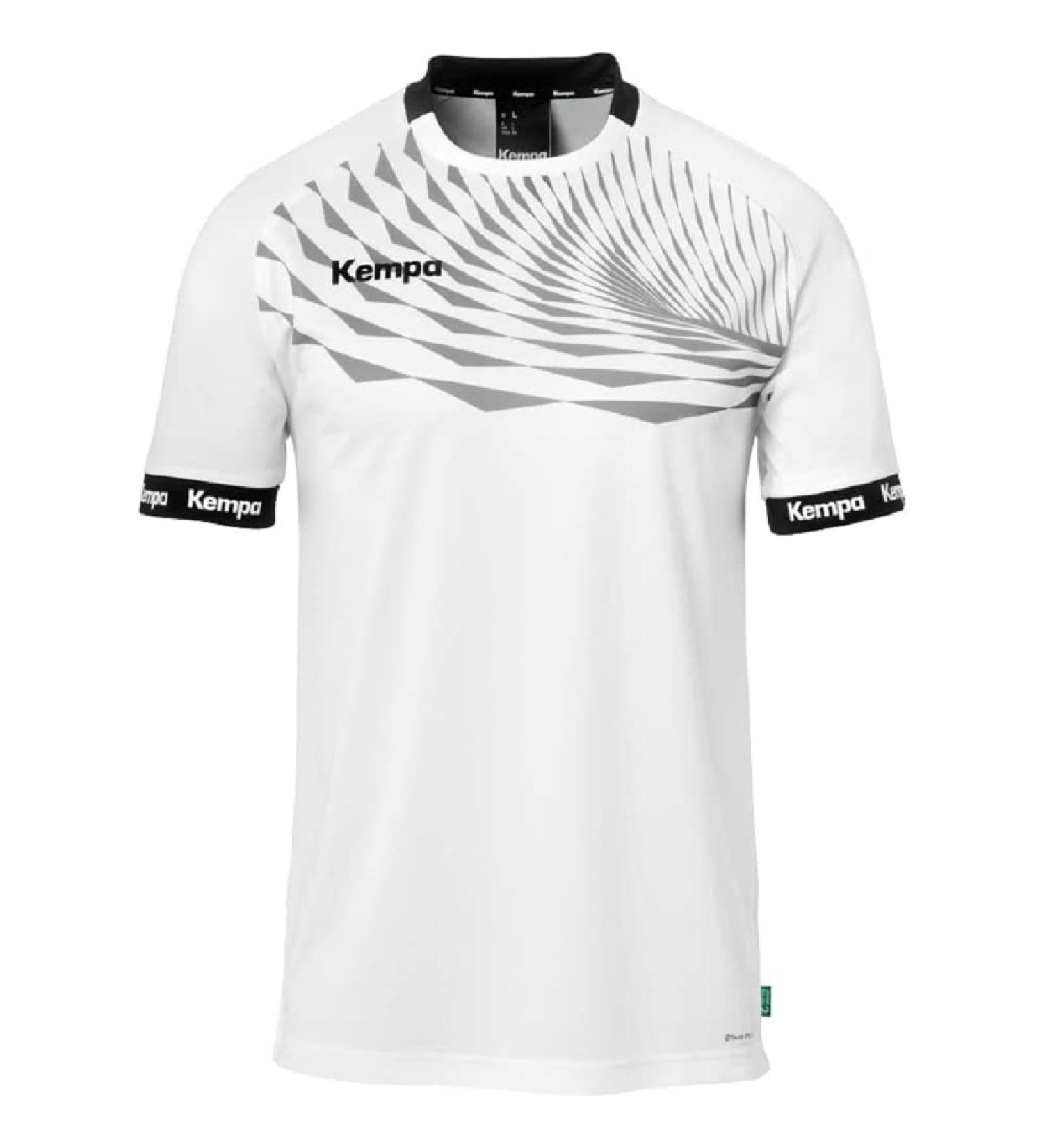Kempa Men Wave 26 Shirt - Functional Handball T-Shirt for Gym & Fitness | Boys & Men | White/Gray - Buy Online on GoSupps.com