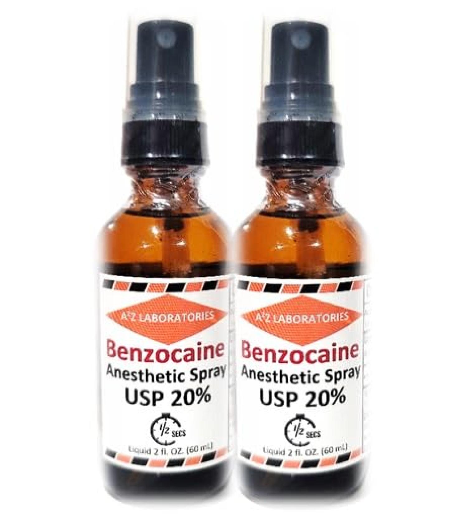 Premium 20% Benzocaine Numbing Spray - Topical Anesthetic for Pain Relief | Cuts Burns Scrapes Waxing & Insect Bites | USA Made - 2x2oz - Buy Online on GoSupps.com