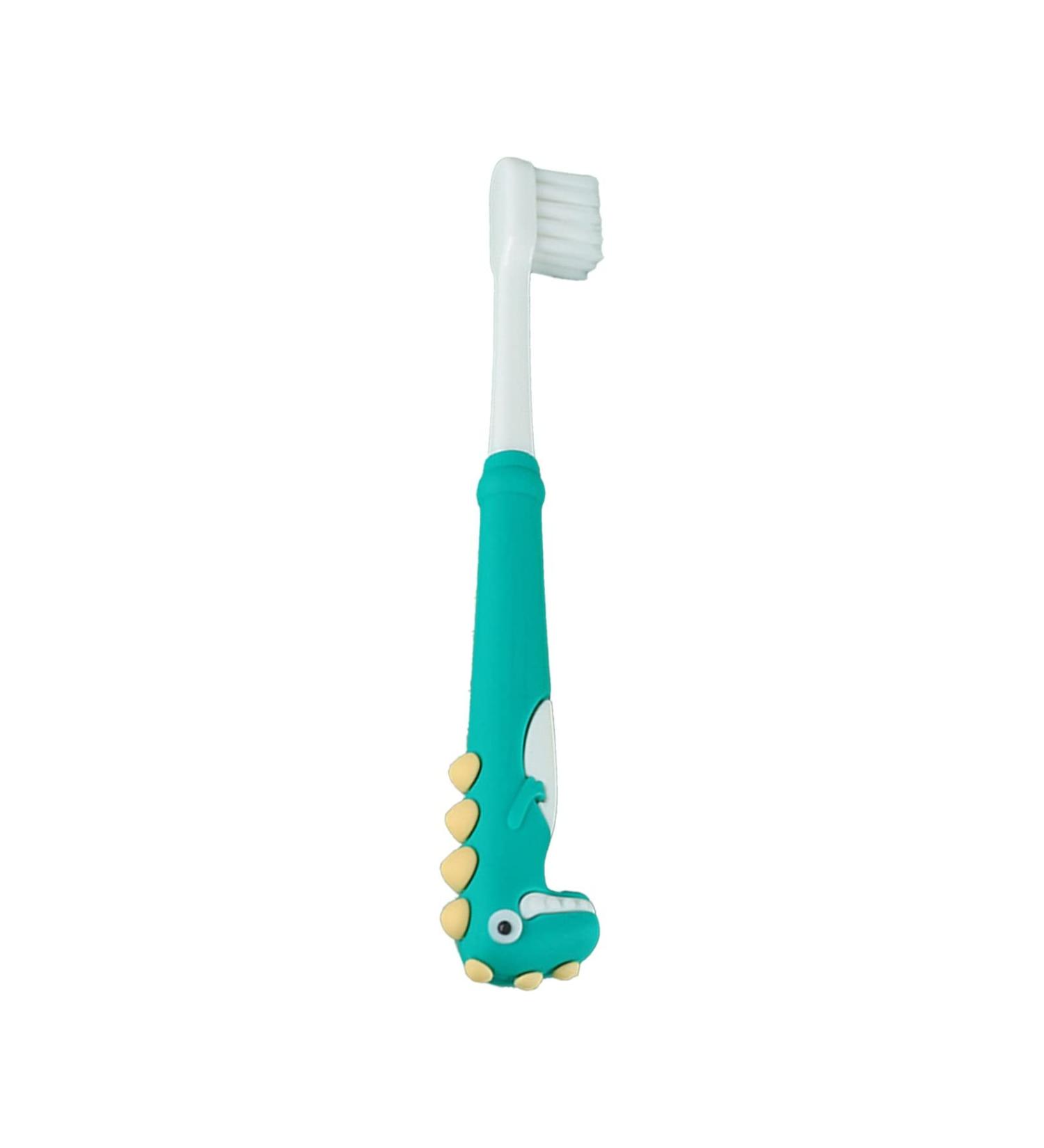 Children's Soft Hair Toothbrush - Sweet Dinosaur Cartoon for Ages 3-12 | Independent Packaging | DNW308 - Buy Online on GoSupps.com