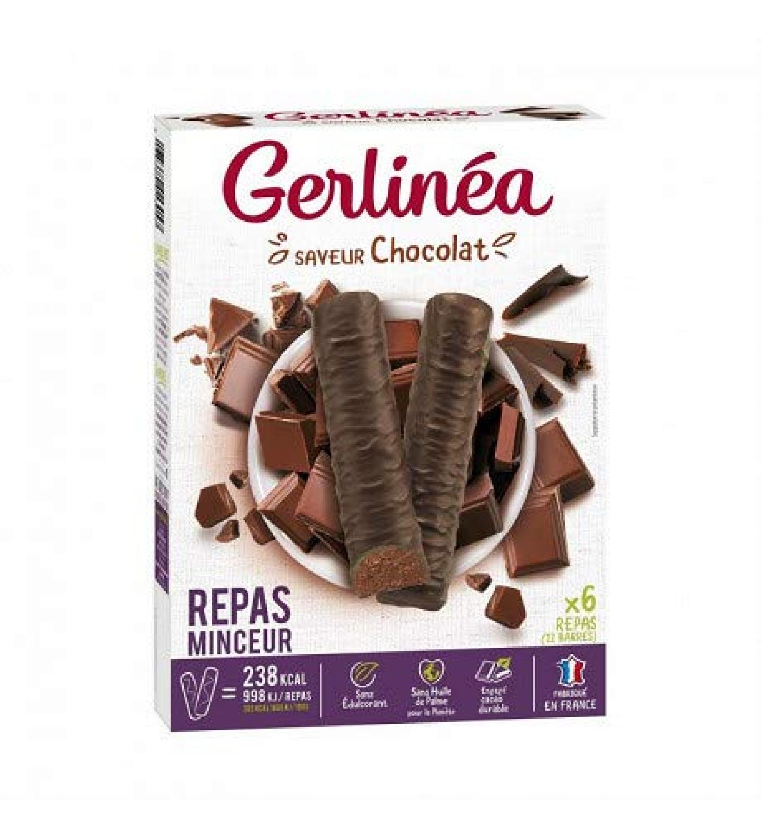 GERLINÉA - Chocolate Meal Bars 372G - Pack of 3 - free delivery
