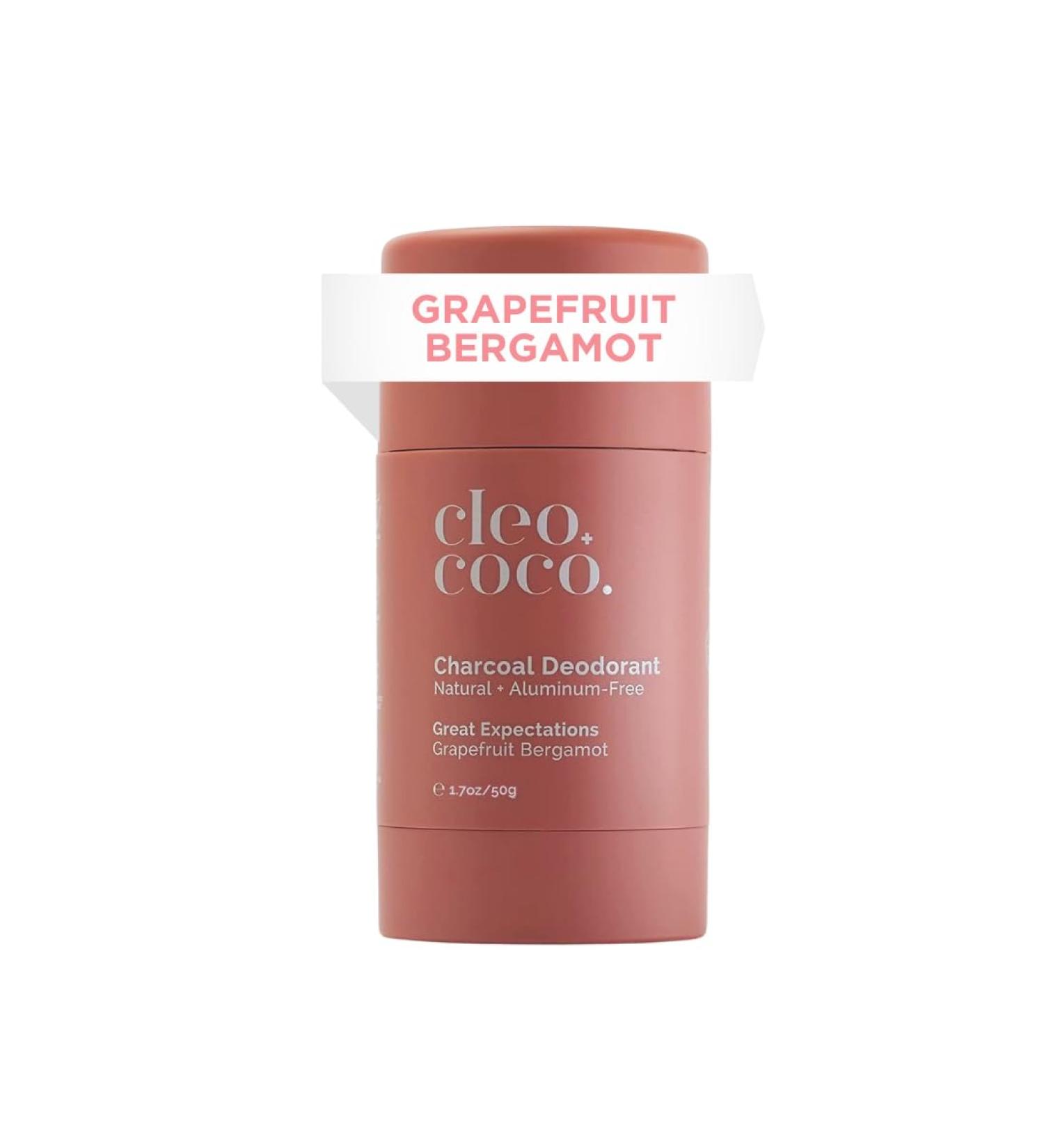 Cleo+Coco Natural Deodorant for Women & Men Aluminum Free with Coconut Oil Activated Charcoal for 24-Hour Odor Protection Made in USA - Great Expectations Grapefruit Bergamot 2.5oz - Buy Online on GoSupps.com