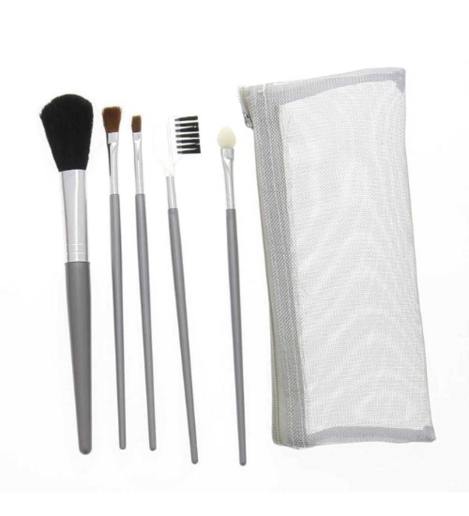 cosmetic brushes cosmetic brush set natural hair brush set with bag silver
