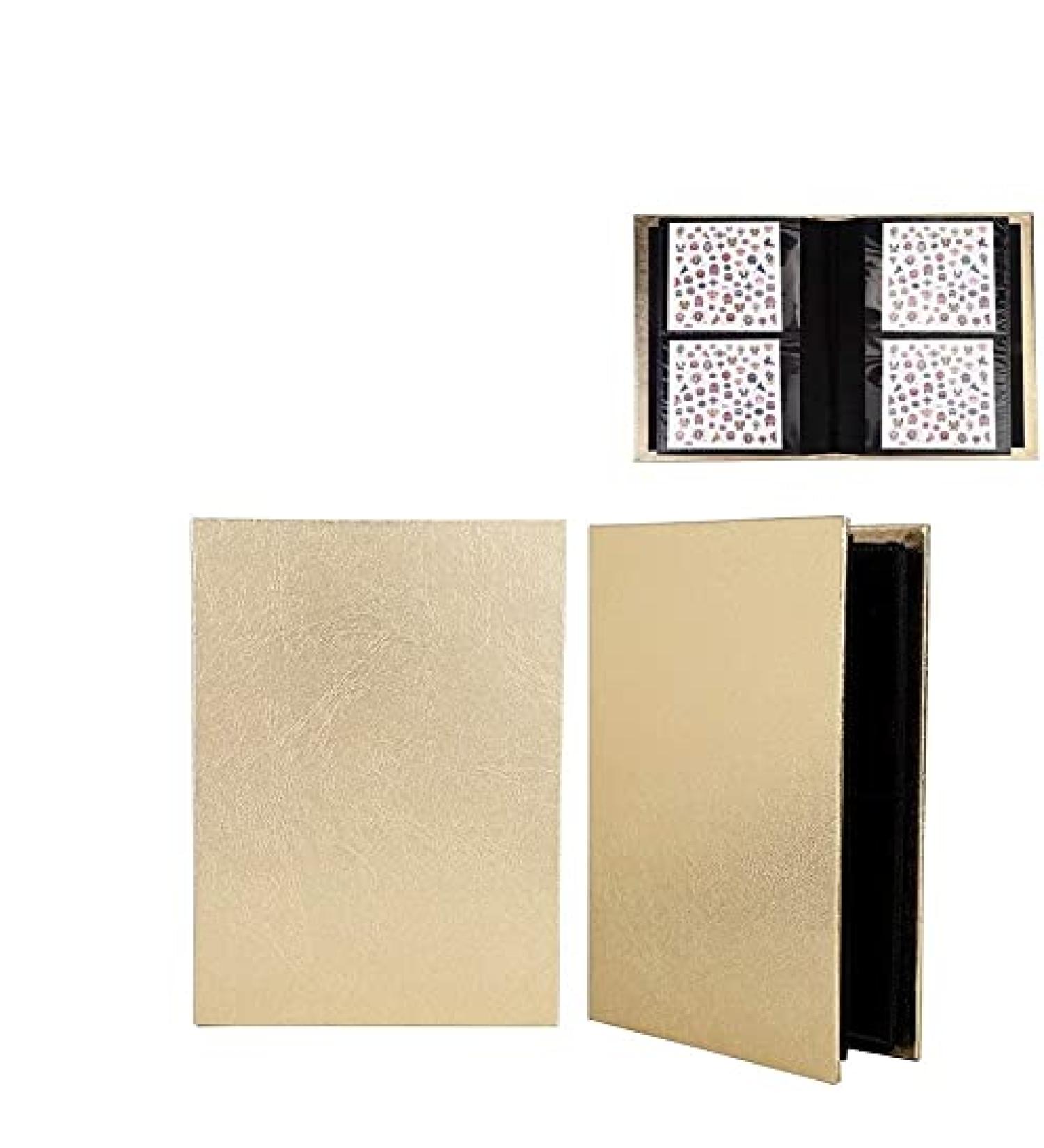 30 Pages Perfect Nail Stickers & Artificial Nails - Portable Folding Storage Book Organizer for Fiberglass & Silk Collection (Gold & Silver Options) - Buy Online on GoSupps.com