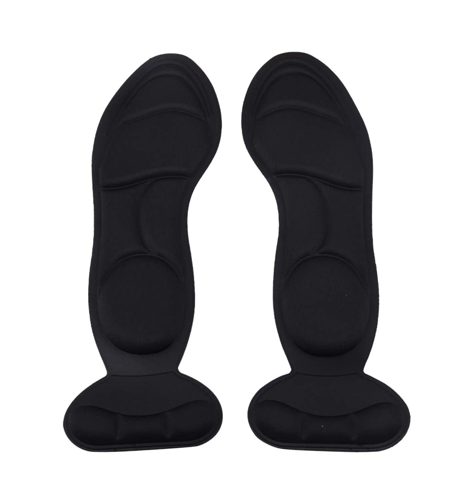 Heel Insoles - Soft Sponge Non Slip Cushions for Pain Relief | 2 in 1 Insole with High Heel Inserts - Shock Absorption | Black - Buy Online on GoSupps.com