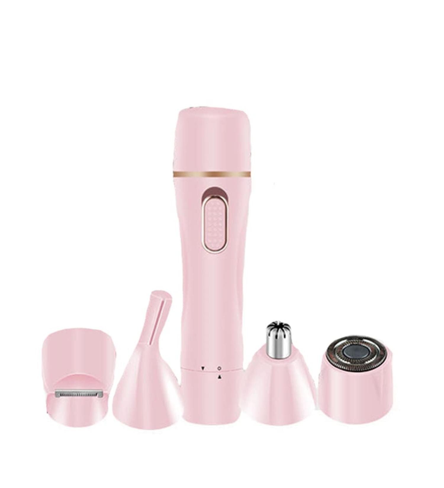 EXCEART 4-in-1 Women Bikini Trimmer and Electric Shaver - Rechargeable and Painless Hair Removal for Bikini, Nose, Armpit, Eyebrow, and Facial - Pink - Buy Online on GoSupps.com
