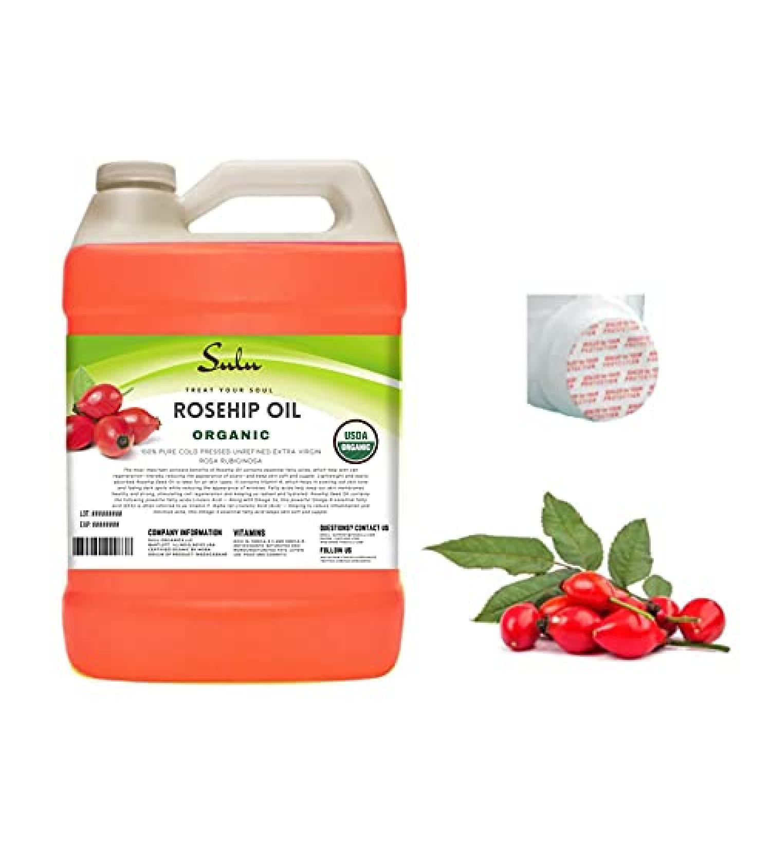 64 FL.OZ- 100% Pure Certified Organic Unrefined Extra Virgin Rosehip Oil