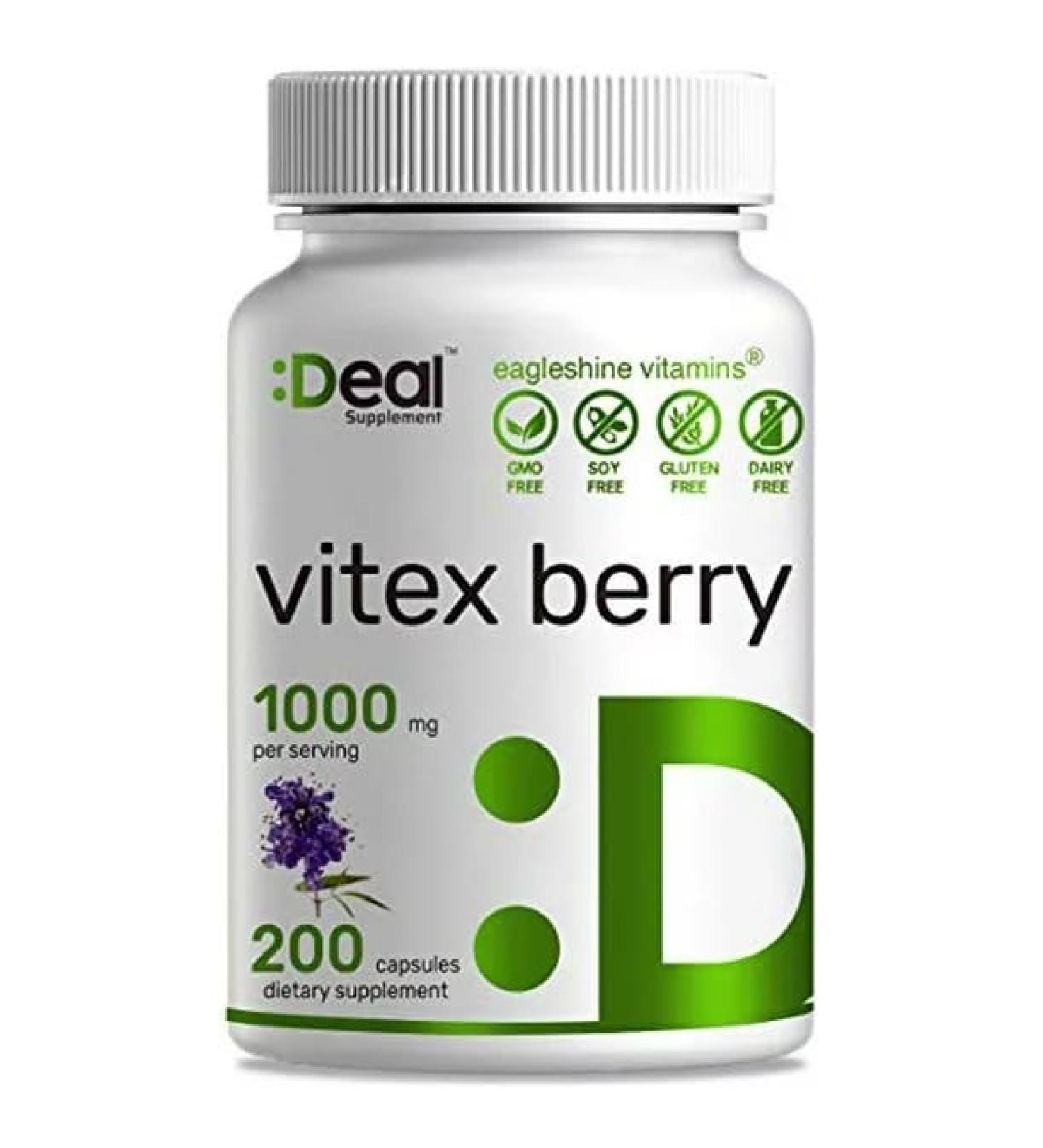 LLK Vitex Chasteberry Extract 1000mg - Hormone Balance for Women's Fertility, PMS & Menopause - 200 Capsules - Buy Online on GoSupps.com
