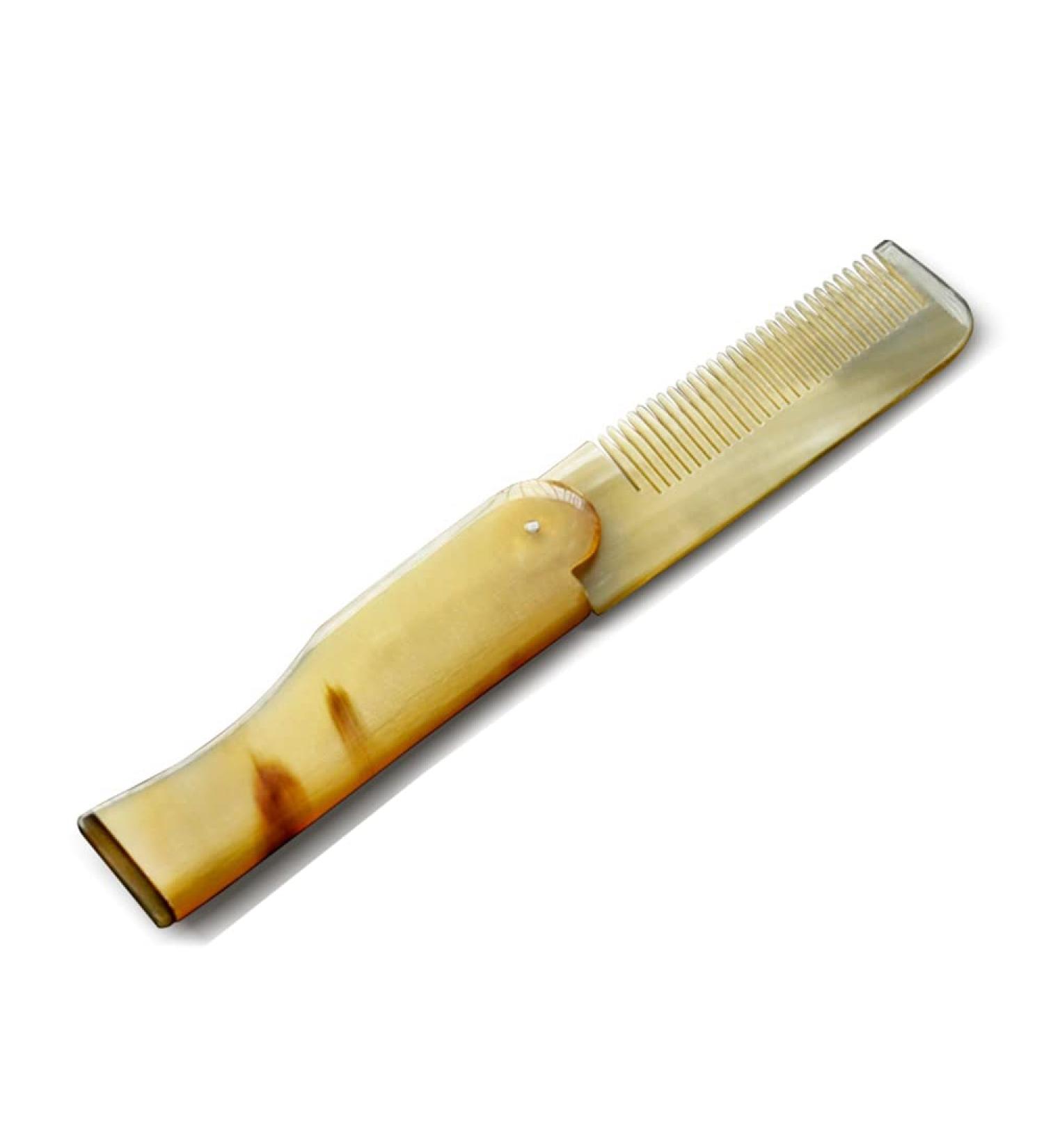 Yak Horn Foldable Beard Comb for Men and Women - Pocket Size Fine Tooth Mustache and Hair Comb - Buy Online on GoSupps.com