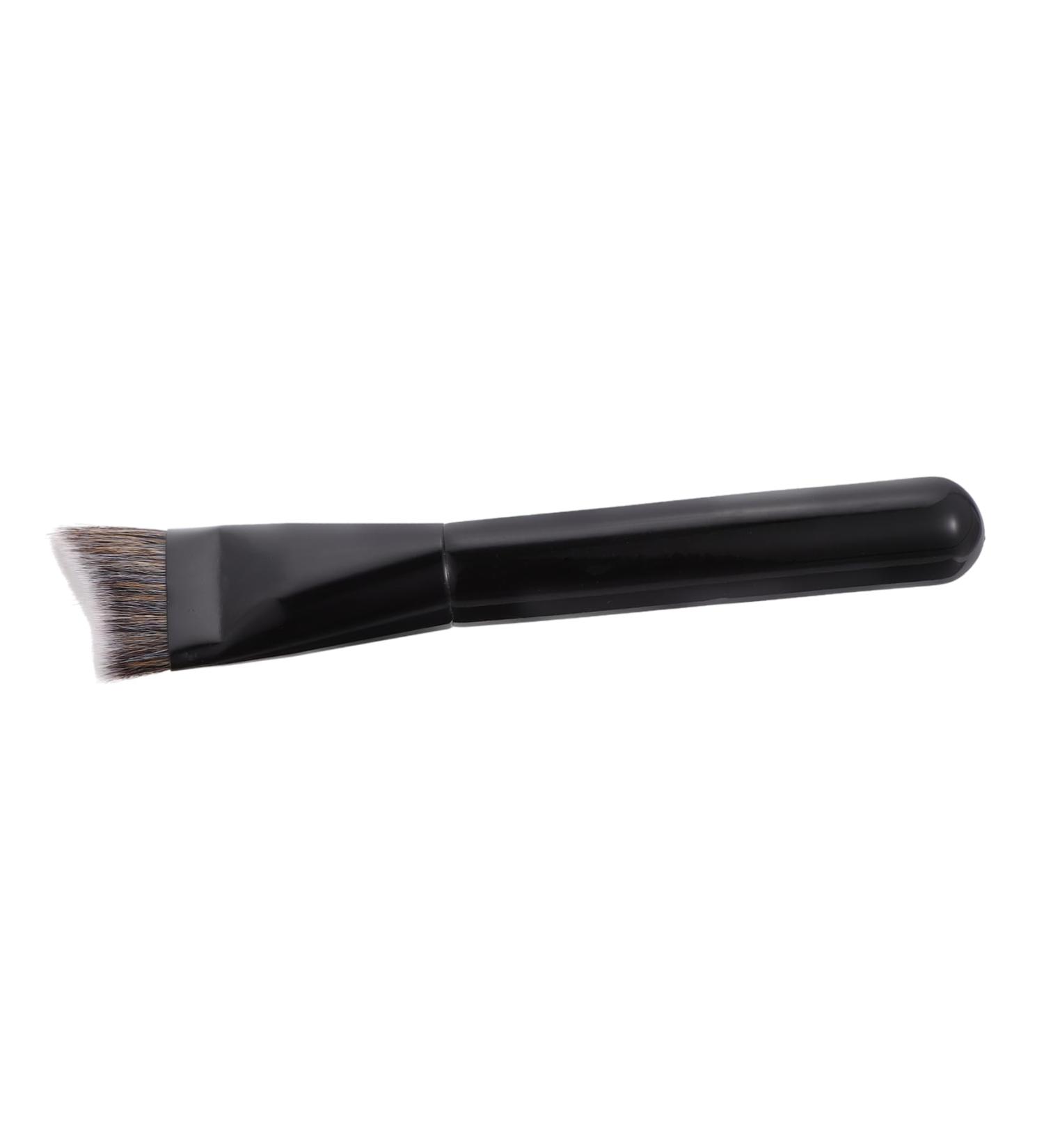 1 Pc 3D Contouring Makeup Brush - Black Foundation Brush with Wooden Handle | International Shipping Available - Buy Online on GoSupps.com