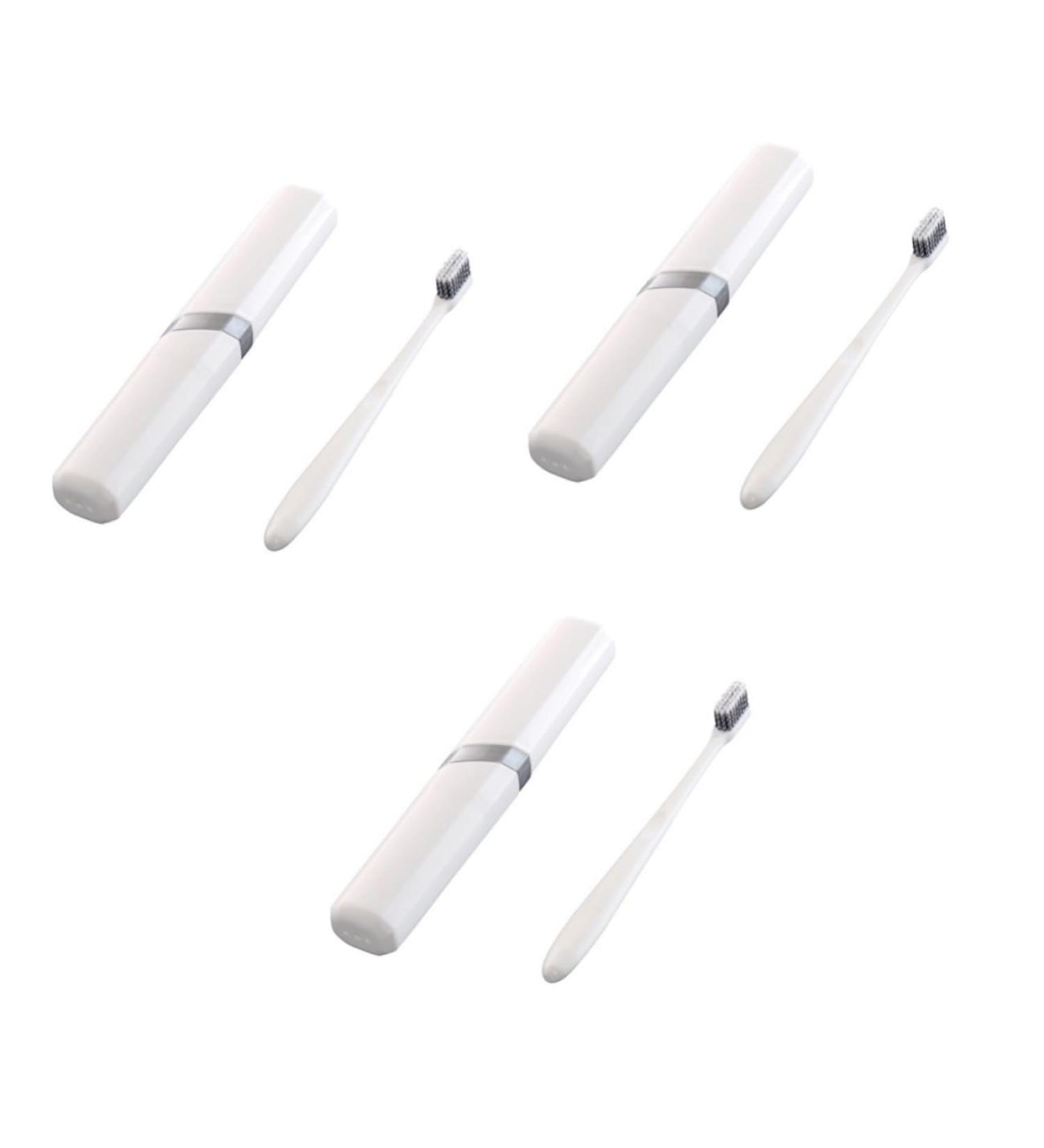 Minkissy 3 Set Toothbrush Holder - Portable Travel Storage Box for Adults | Protective Cover & Gift | White 1 Pack - Buy Online on GoSupps.com