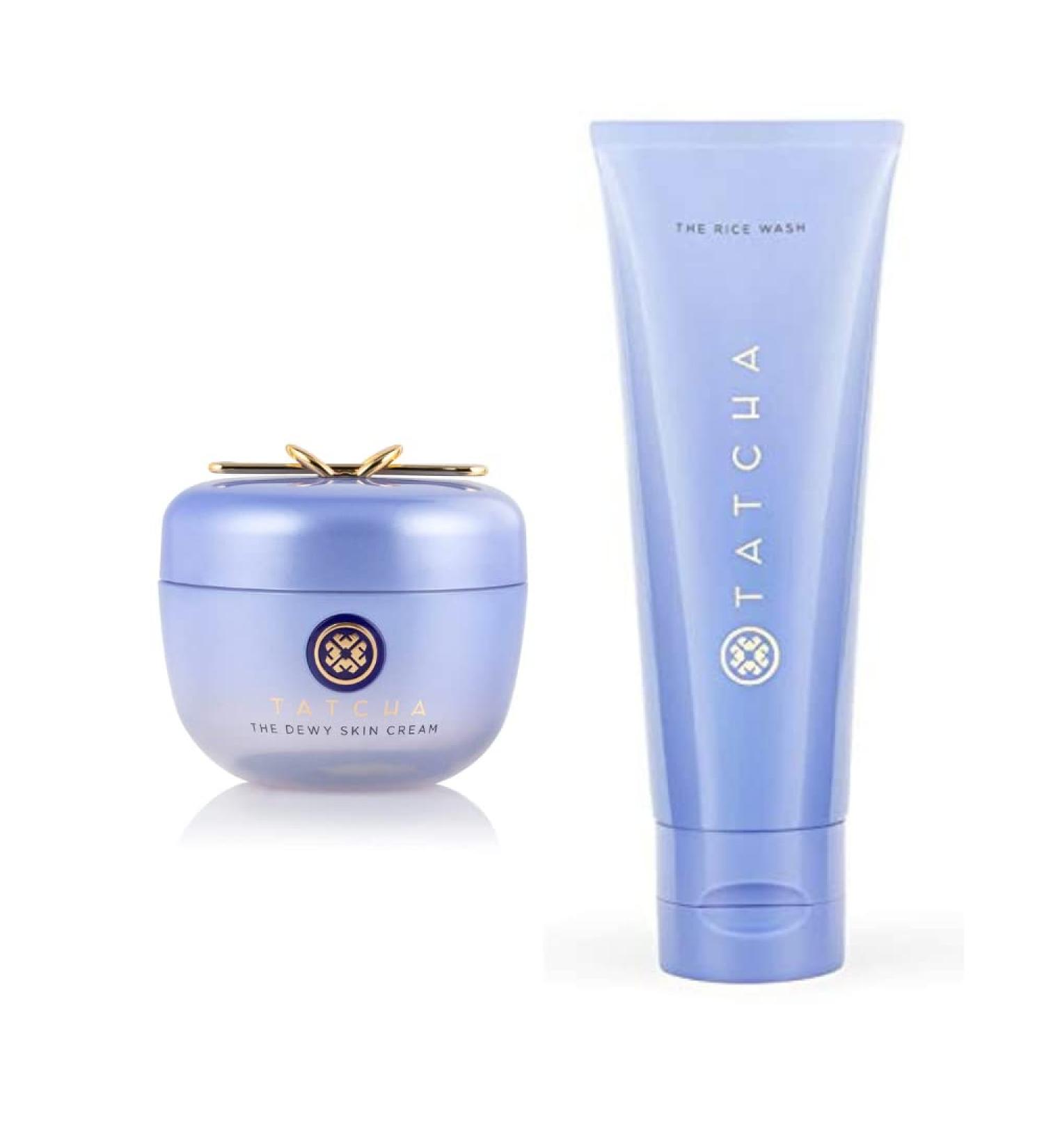 TATCHA Dewy Skin Cream 50mL & Rice Wash 120mL Bundle - Hydrating Skincare Set - Buy Online on GoSupps.com