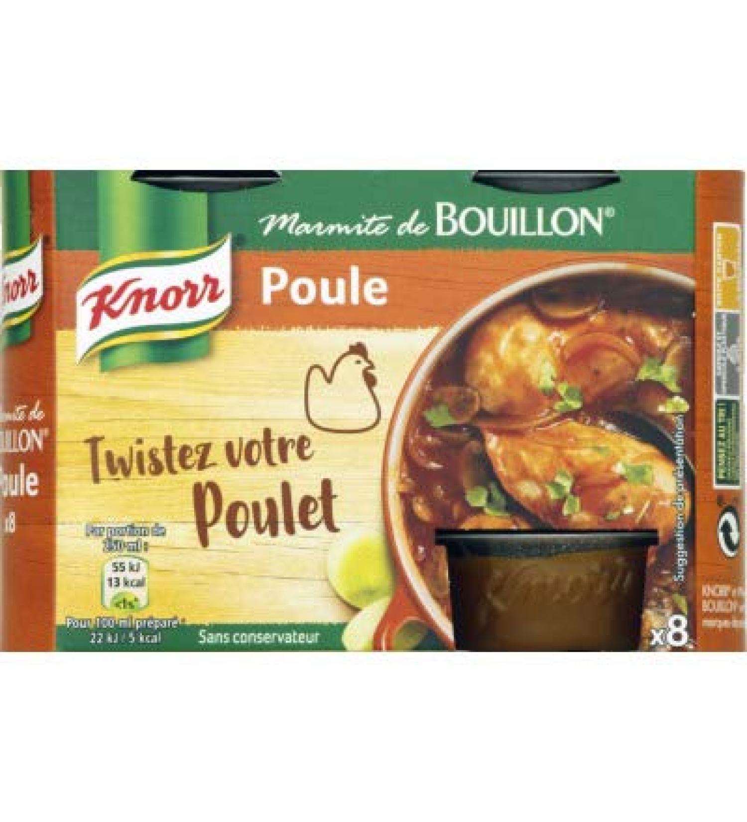 Knorr Bouillon fondant de poule - Les 8 marmites de 28g