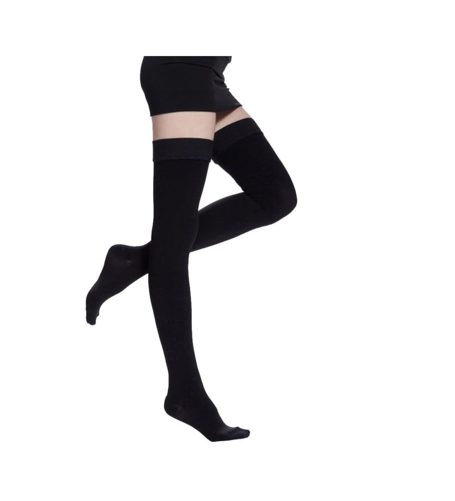 GPAR Premium Open Toe Compression Stockings Class 2 - 23-32 mmHg for Varicose Veins & Leg Pain - Unisex XXL Black - Buy Online on GoSupps.com