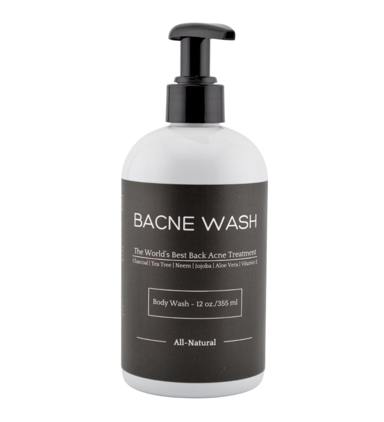 Bacne Wash: All Natural Back Acne Cleanser with Charcoal Jojoba Oil Tea Tree Oil Neem Oil Aloe Vera Colloidal Oatmeal and Vitamin E - Body Acne Wash for All Skin Types - Buy Online on GoSupps.com