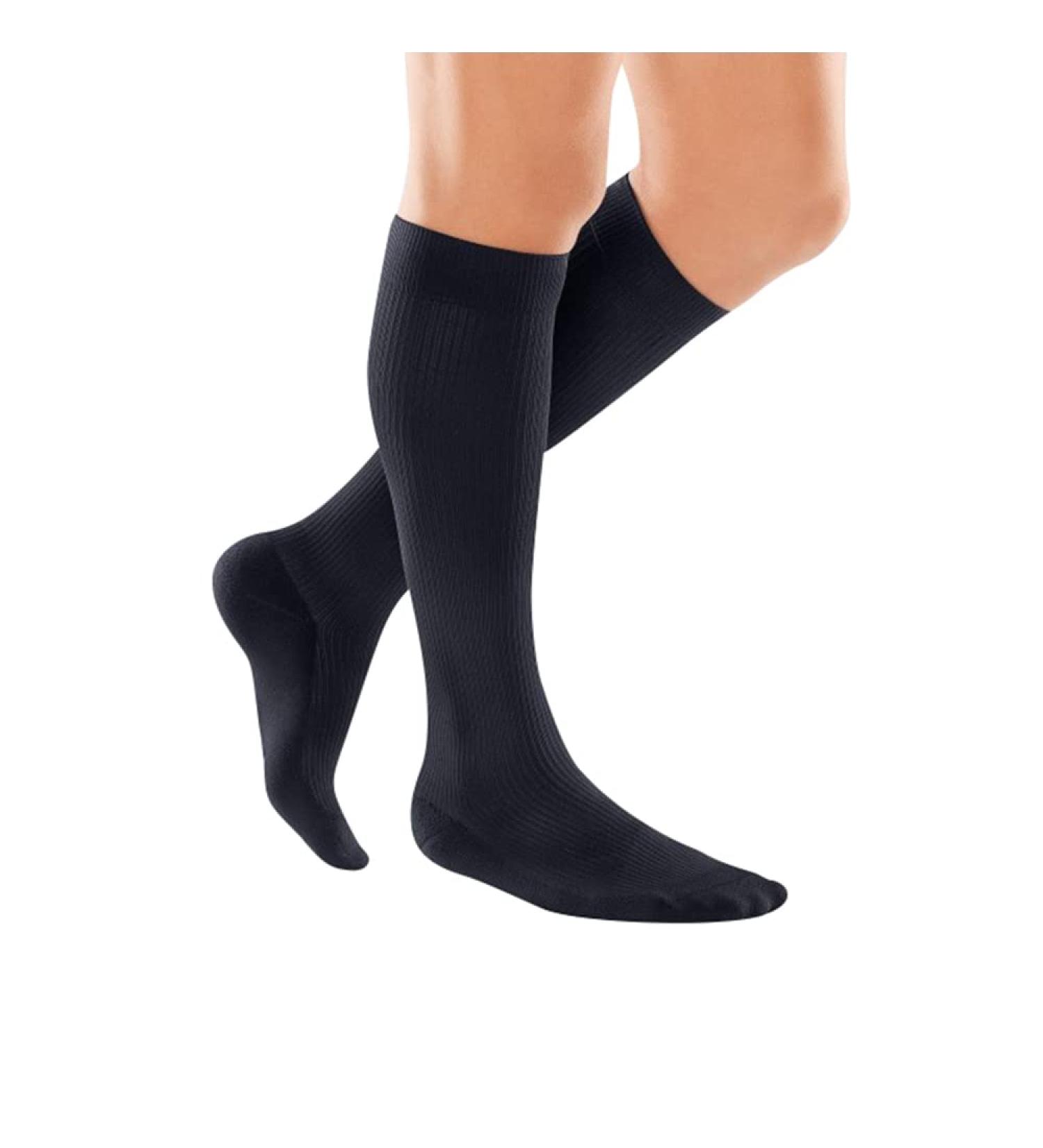 Men's Medi Travel Knee Socks - Grey Closed Toe Compression Socks for Travel | Comfort & Support - Buy Online on GoSupps.com