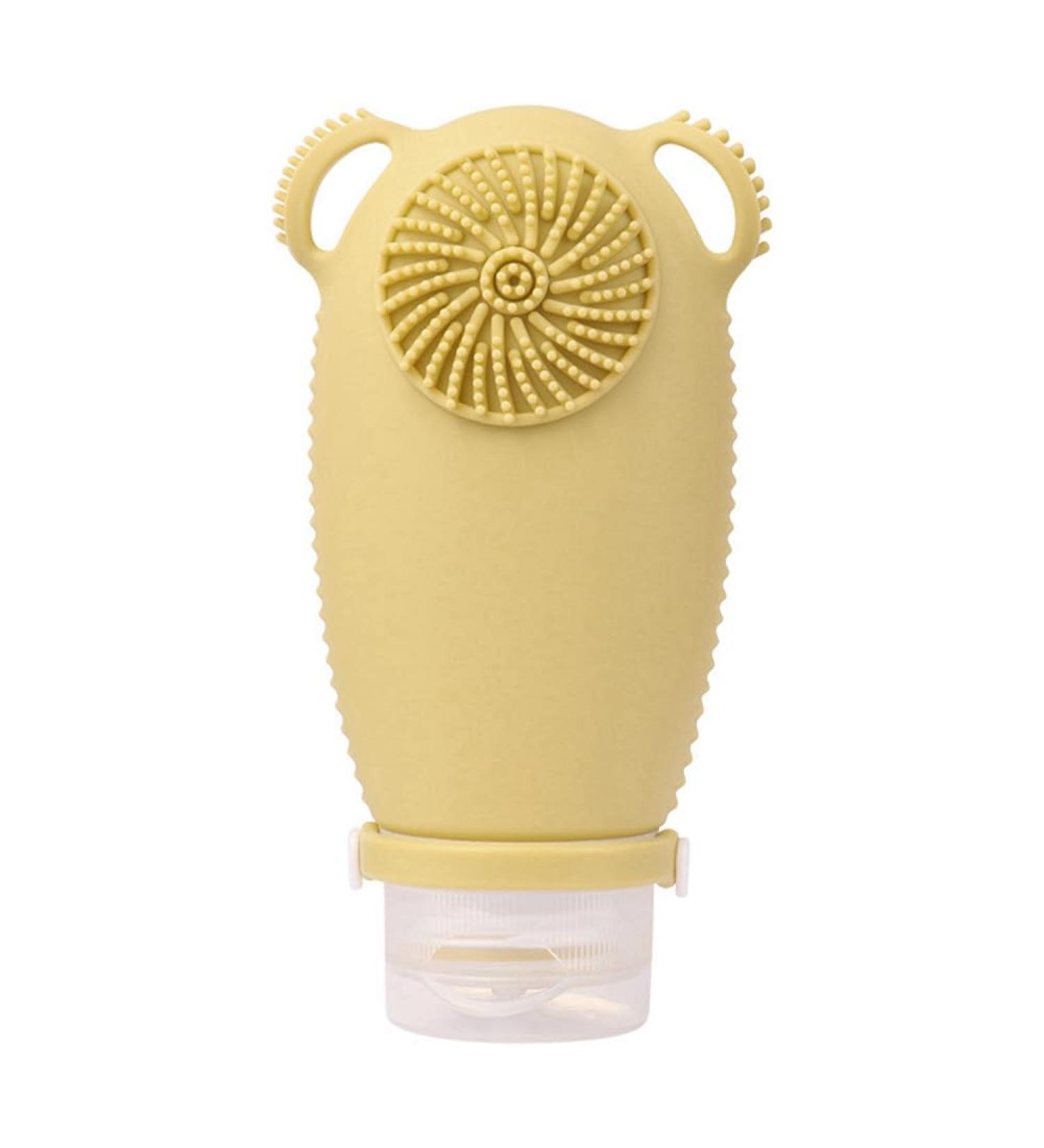 Sweetness Silicone Travel Bottle Empty Container with Facial Cleansing Brush for Shampoo and Lotion D - Buy Online on GoSupps.com