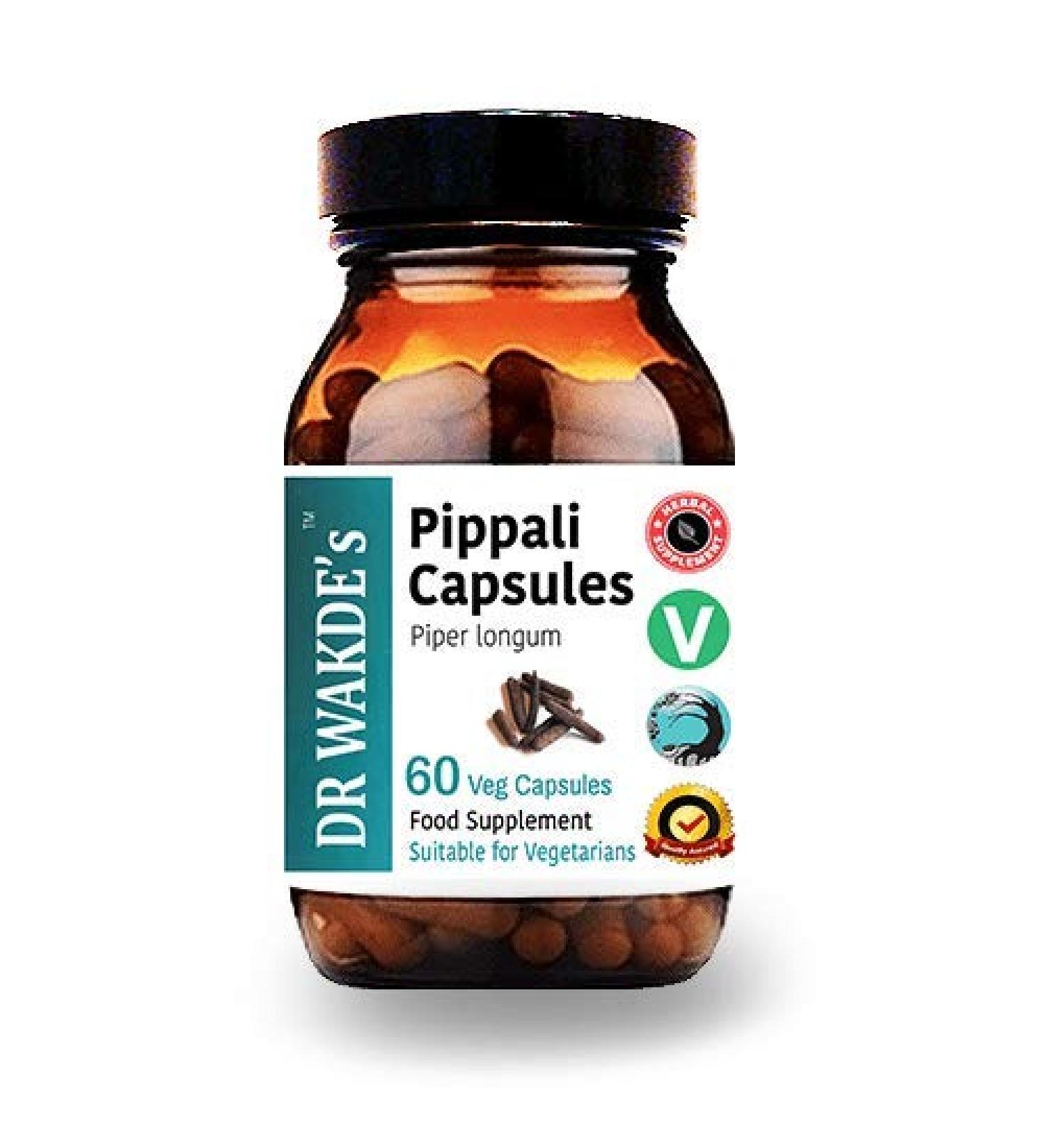 DR WAKDE's Pippali Capsules (Long Pepper) 60 Veg Caps Plant-based Supplement Made in UK Vegan All Natural Same Day Dispatch - Buy Online on GoSupps.com