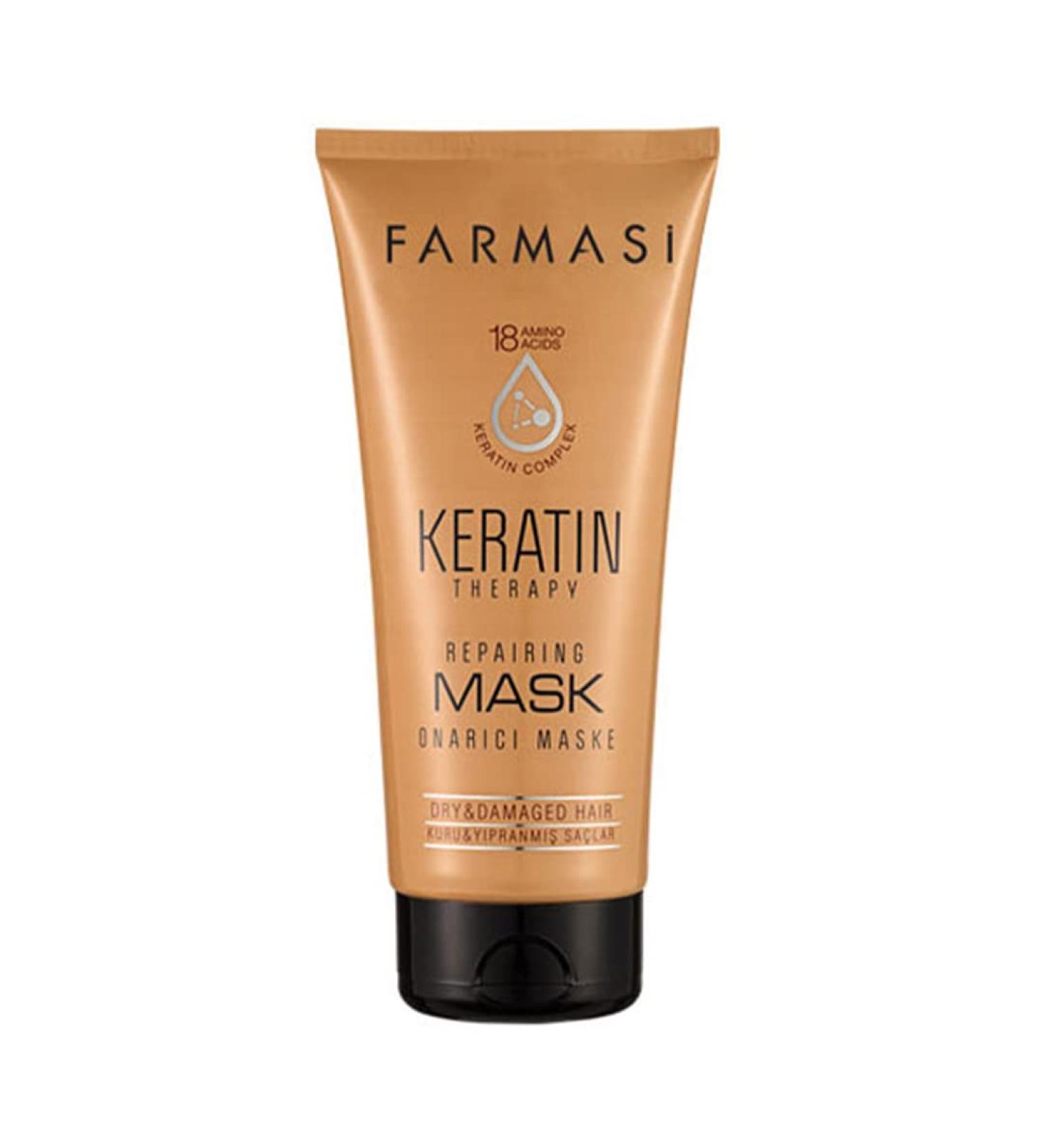 FARMASi Professional Keratin Therapy Hair Mask - Repair & Restore for Dry, Damaged, Color-Treated Hair - 6.7 fl. oz / 200 ml - Buy Online on GoSupps.com