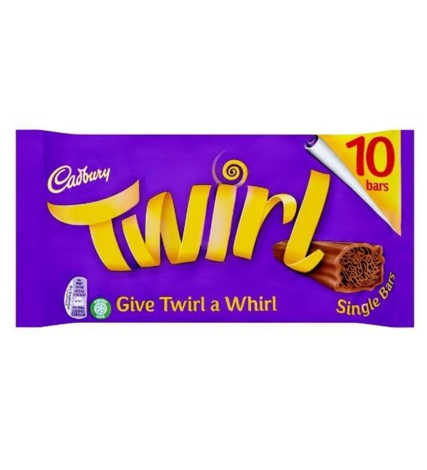 2 x Twirl Chocolate Bar 10 Pack Multipack 215g Delicious Tasty And Twisty Treat Gift Hamper For Birthday Christmas