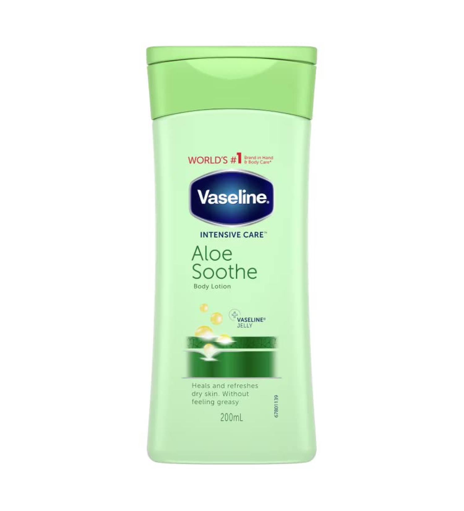 3 x Vaseline Intensive Care Body Lotion - Aloe Soothe - soothes dry cracked skin - 200 ml