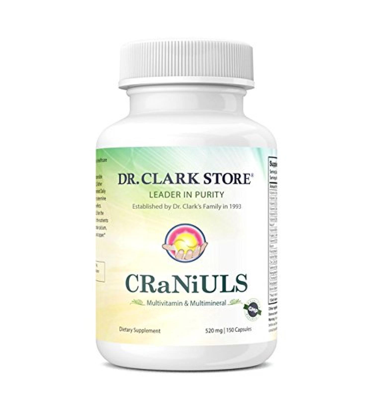 Dr Clark Store CRaNiULS (Multi Vitamin & Mineral), 520 mg 150 Gelatin Capsules - Buy Online on GoSupps.com