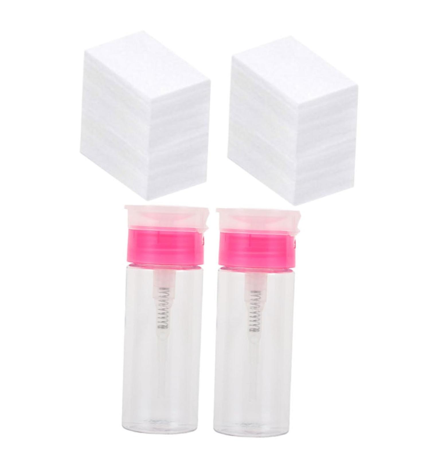 minkissy 1 Set Manicure Press Empty Bottle Empty Lockable Pump Bottle Nail Polish Remover Bottle Pump Dispenser Bottle Push down Lint Nail Wipes Travel Cotton Pad Clean Plastic - Buy Online on GoSupps.com