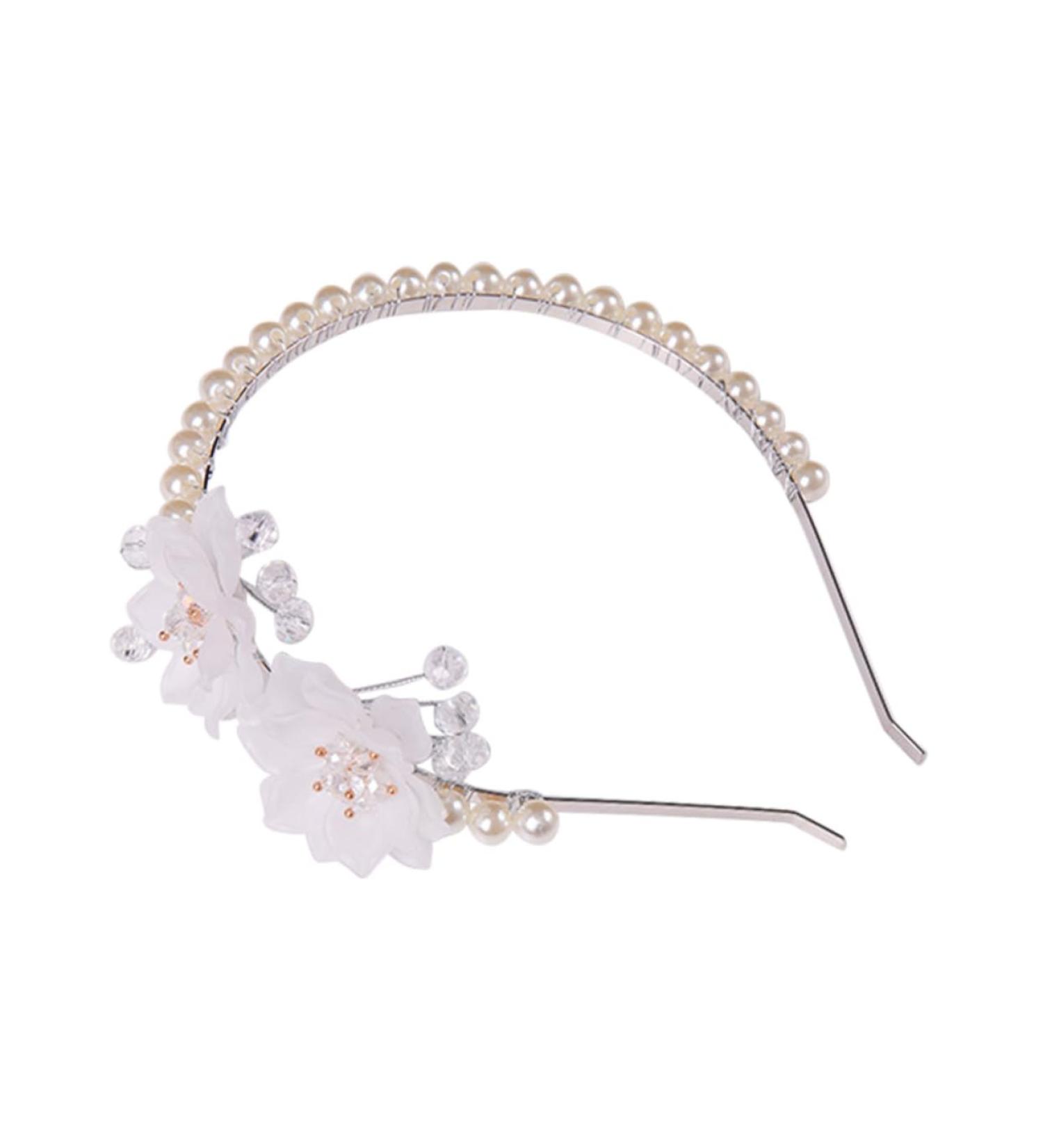 Didiseaon Pearl Flower Headband Wedding Hair Accessory Women Headband Flower Hair Ornament Flower Head Band Head Band for Bride Delicate Pearls Headband Bride Headband Wedding Decor - Buy Online on GoSupps.com