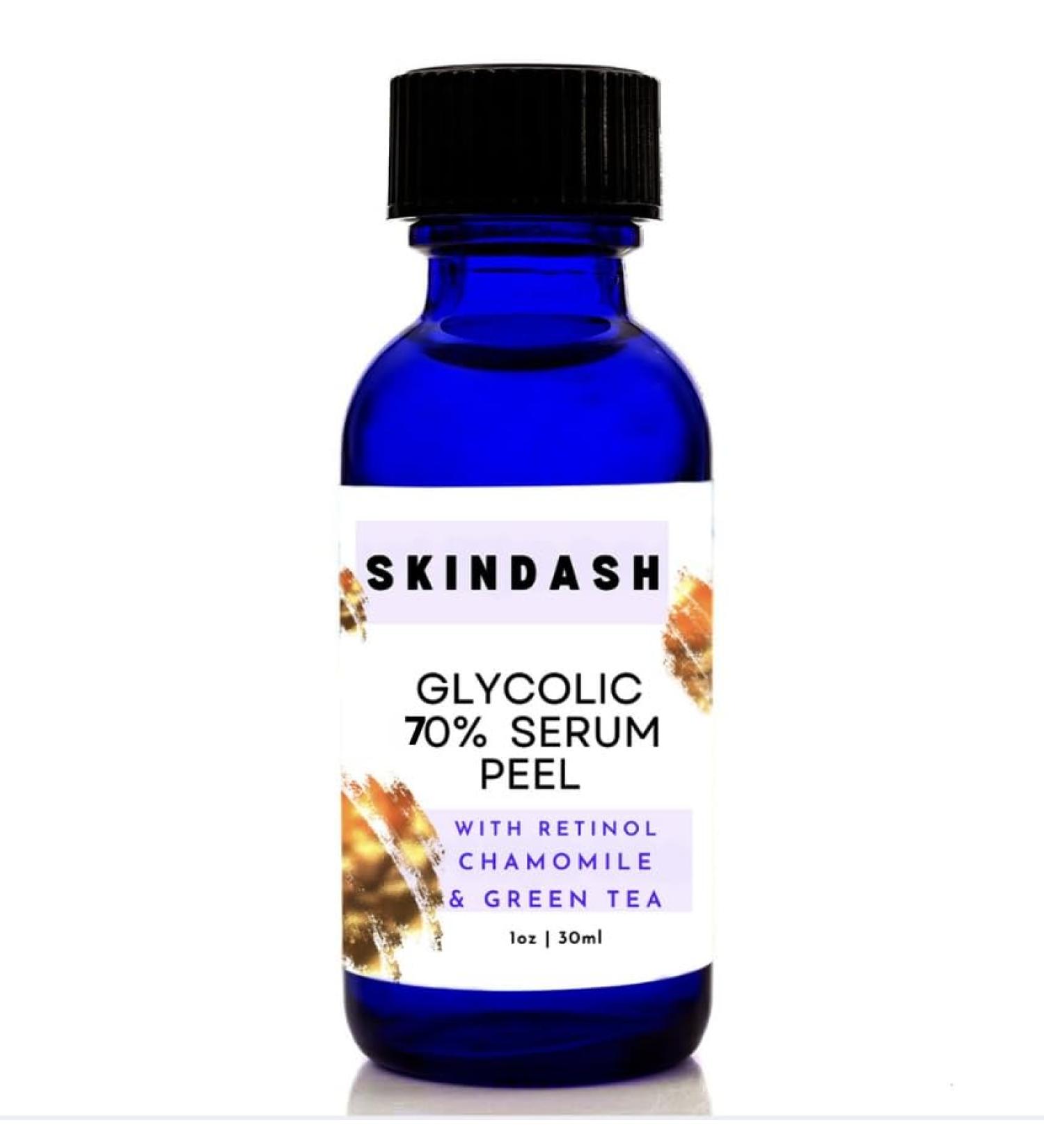 70% Glycolic Acid Serum Peel with Retinol & Chamomile - Anti-Aging Wrinkle & Acne Scar Treatment 1oz AHA for Collagen Boost - Buy Online on GoSupps.com
