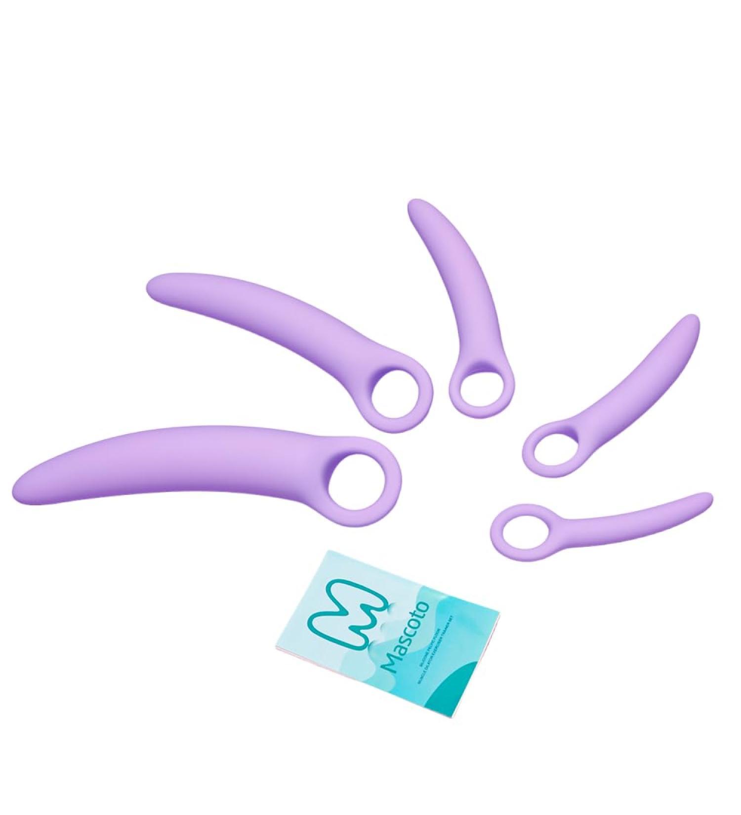 Pelvic Floor Trainer Set by Moscoto - 5-Piece Soft Silicone Dilators for Beginners to Advanced | Includes Cotton Travel Pouch - Buy Online on GoSupps.com