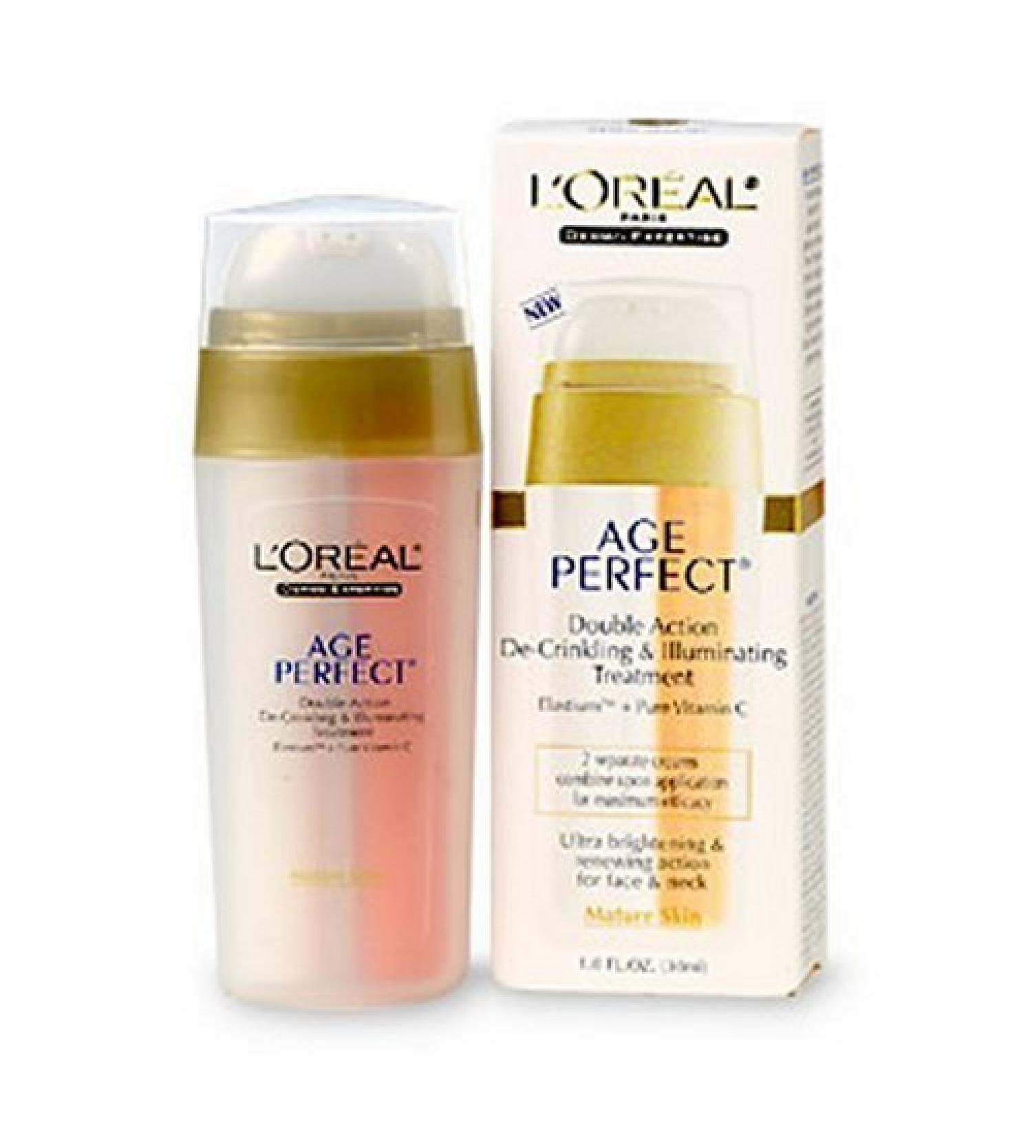 L'Oreal Dermo-Expertise Age Perfect Double Action De-Crinkling & Illuminating Treatment for Mature Skin 1-Ounce Bottle
