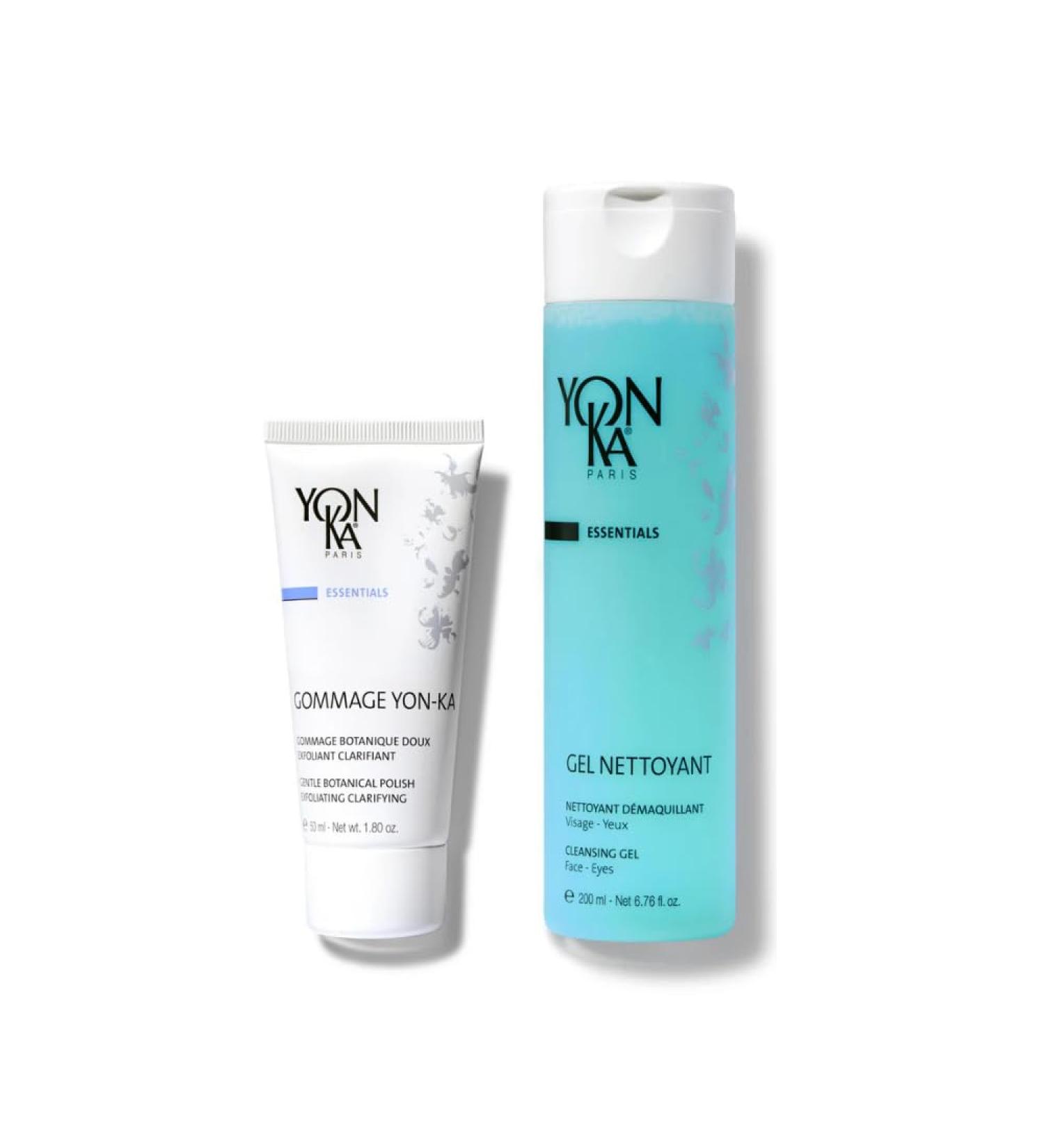 Duo Fra cheur & Peau Parfaite - Gel Nettoyant Moussant Yonka 200ml + Gommage Botanique Yonka 50ml - Nettoie Purifie Exfolie Resserre les Pores - 94% d'Ingr dients Naturels 200 ml & 50 ml - Buy Online on GoSupps.com