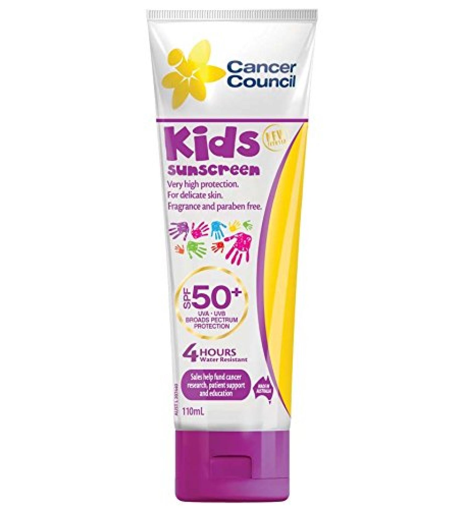Cancer Council Australia Kids Sunscreen Range SPF50+ 110 ml.
