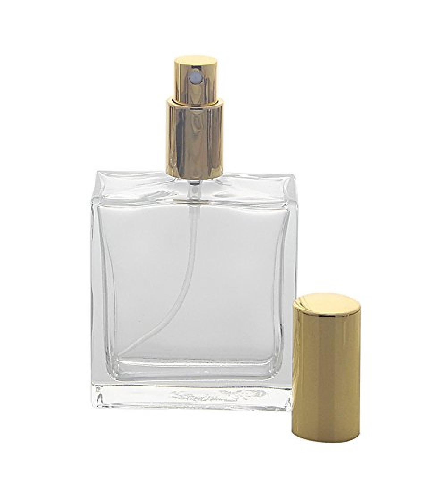 Kosmetex 100ml Square Glass Bottle with Gold Atomizer Luxury Perfume Container for International Shipping - Buy Online on GoSupps.com